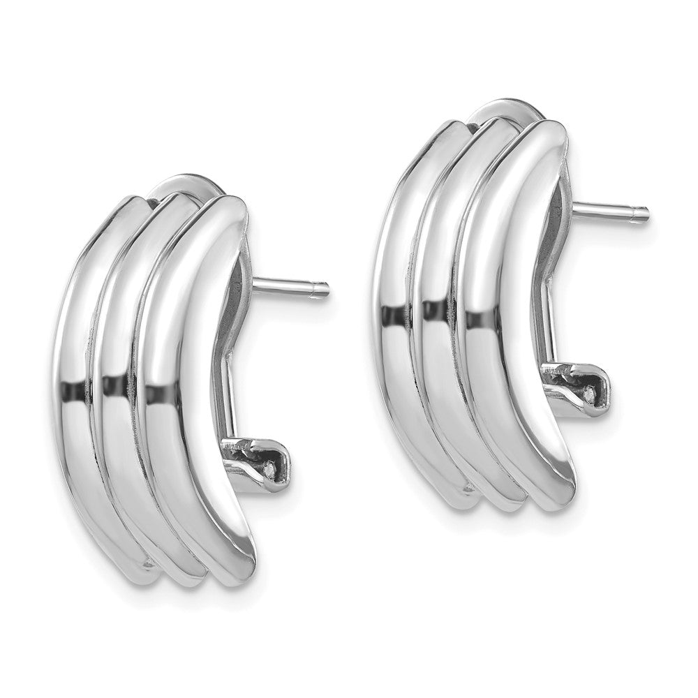 White Gold Omega Post Earrings - Model H955 - Charlie & Co. Jewelry