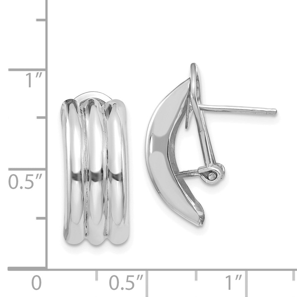 White Gold Omega Post Earrings - Model H955 - Charlie & Co. Jewelry