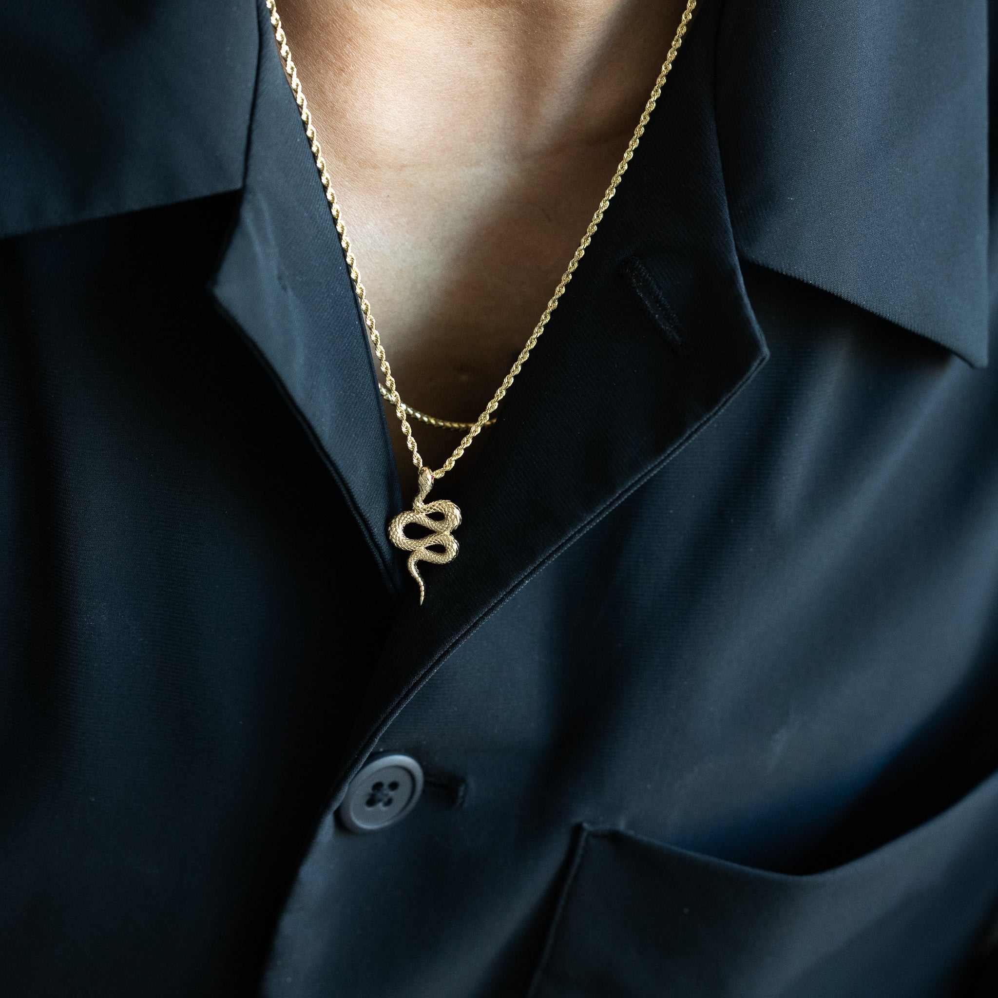 14K Gold Snake Pendant – Model PT3078