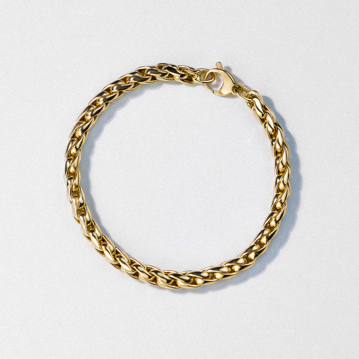 14k Gold 5.0mm Hollow Roundish Franco Bracelet 8 Inch - Model CH-0646