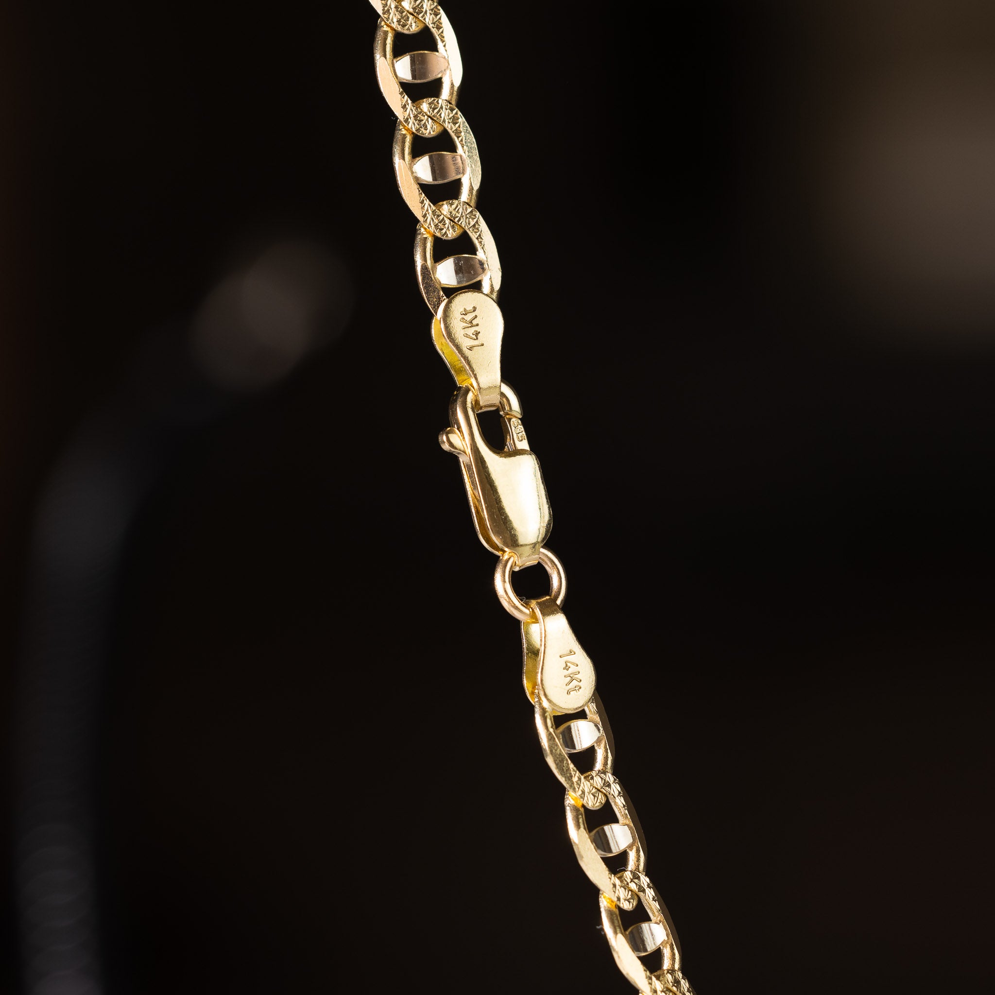 14k Gold Two-Tone 5.3mm Light Mariner Chain Bracelet 7.5 Inch - Model CH-0639