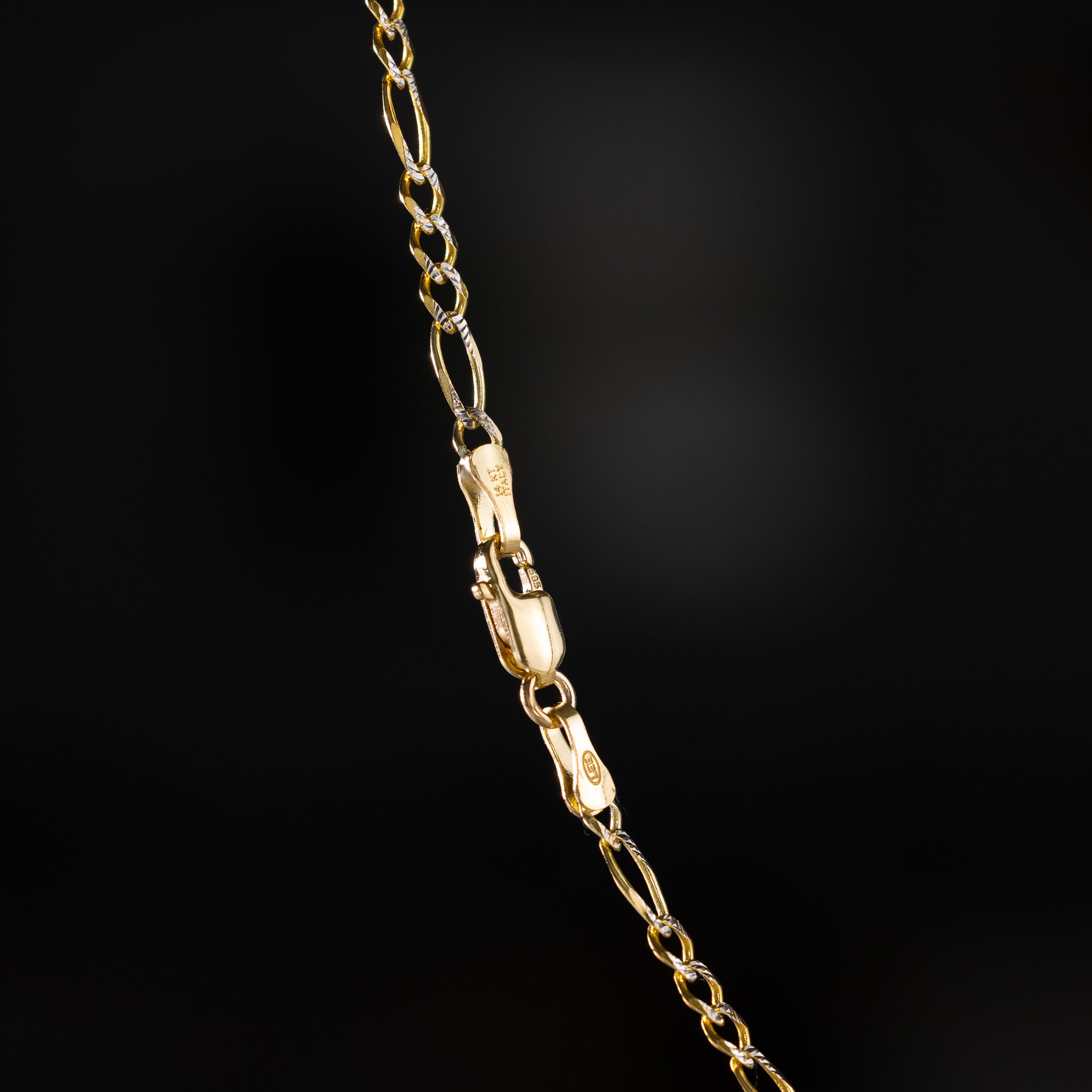 14k Gold 2.7mm Two-Tone Figaro Chain - Model CH-0305