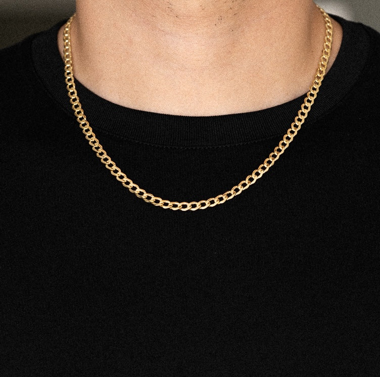 14k Gold 4.9mm Hollow Curb Chain - Model CH-0164