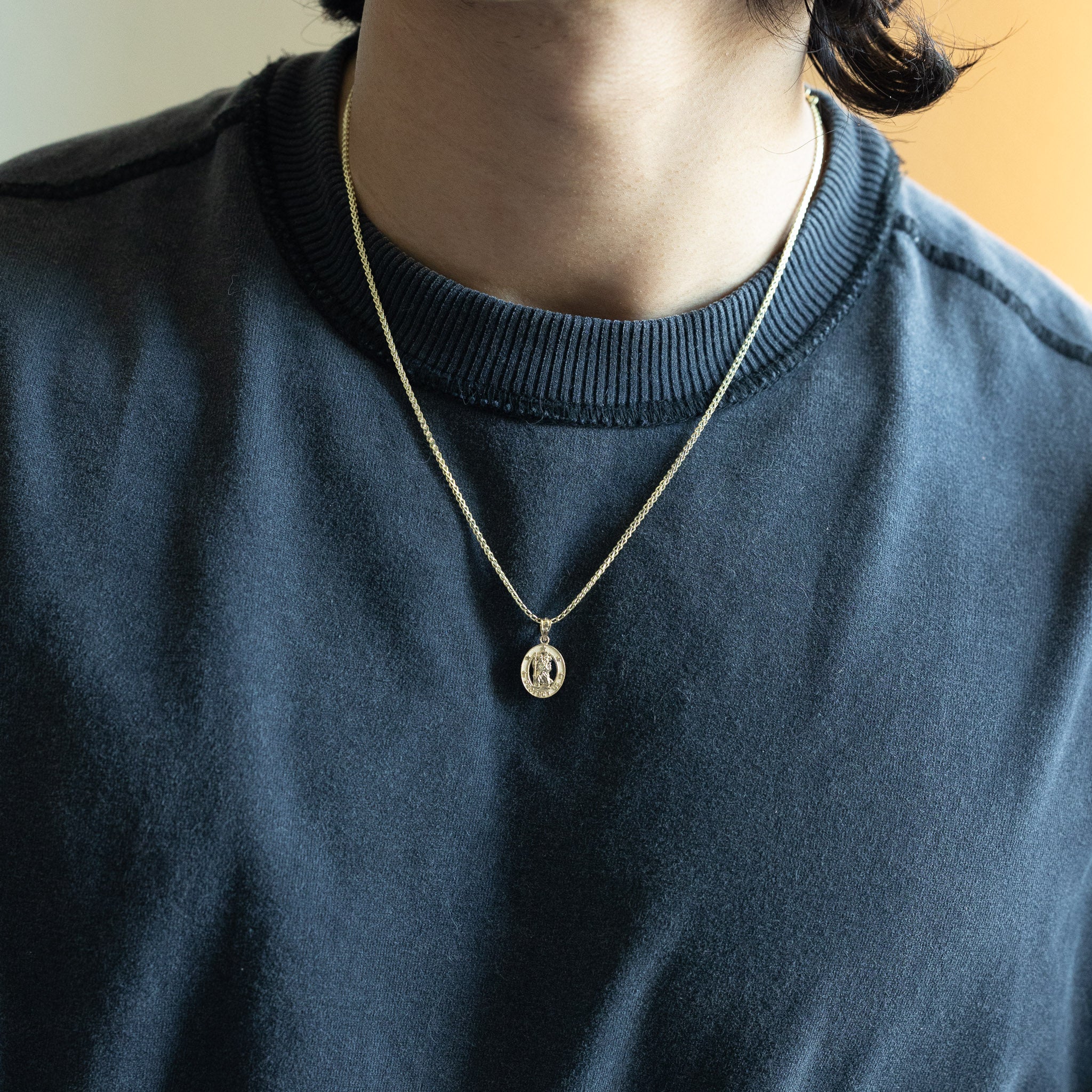 14K Gold Elegant St. Christopher Pendant - Model XR1499
