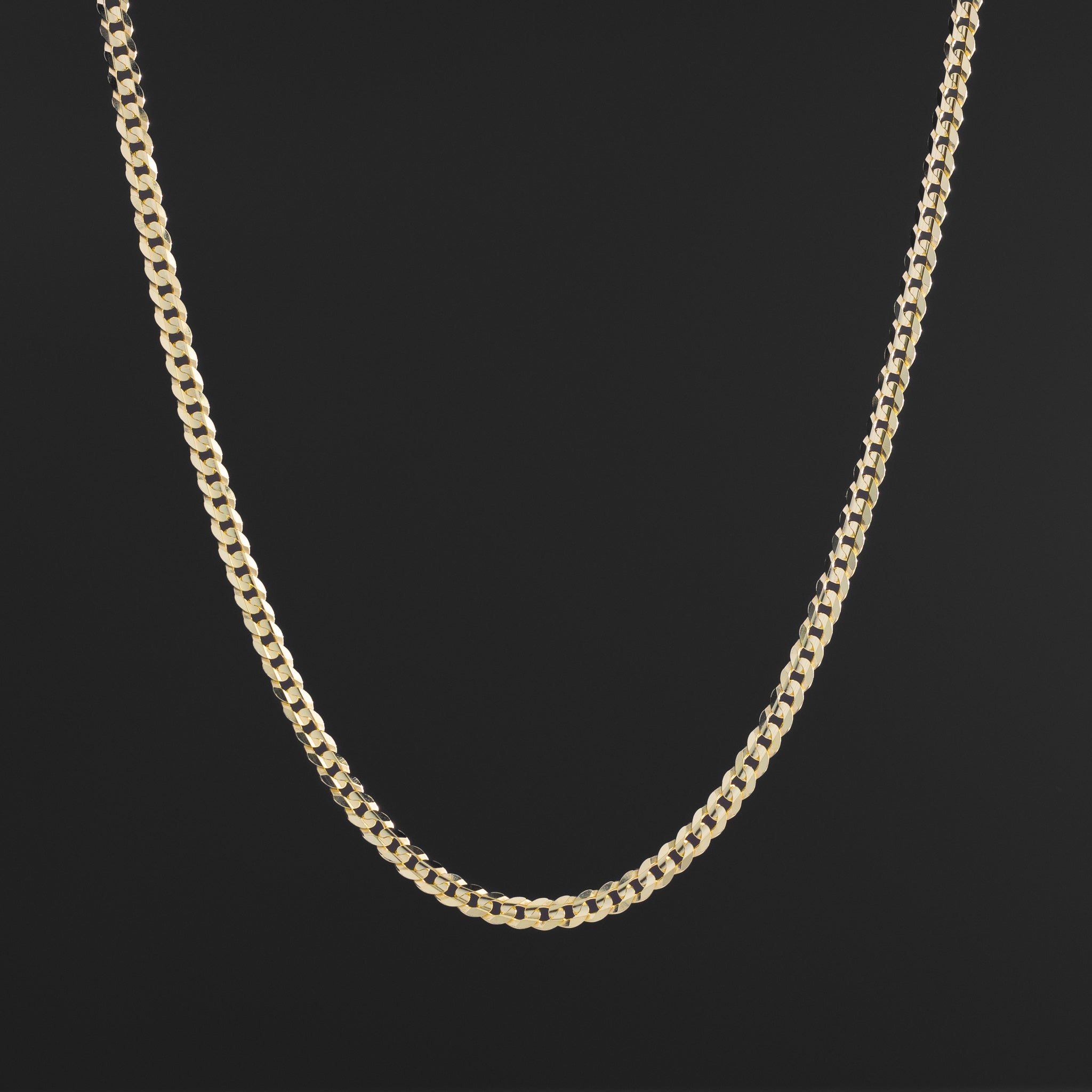 14k Gold 4mm Concave Cuban Chain - Model CH-0317