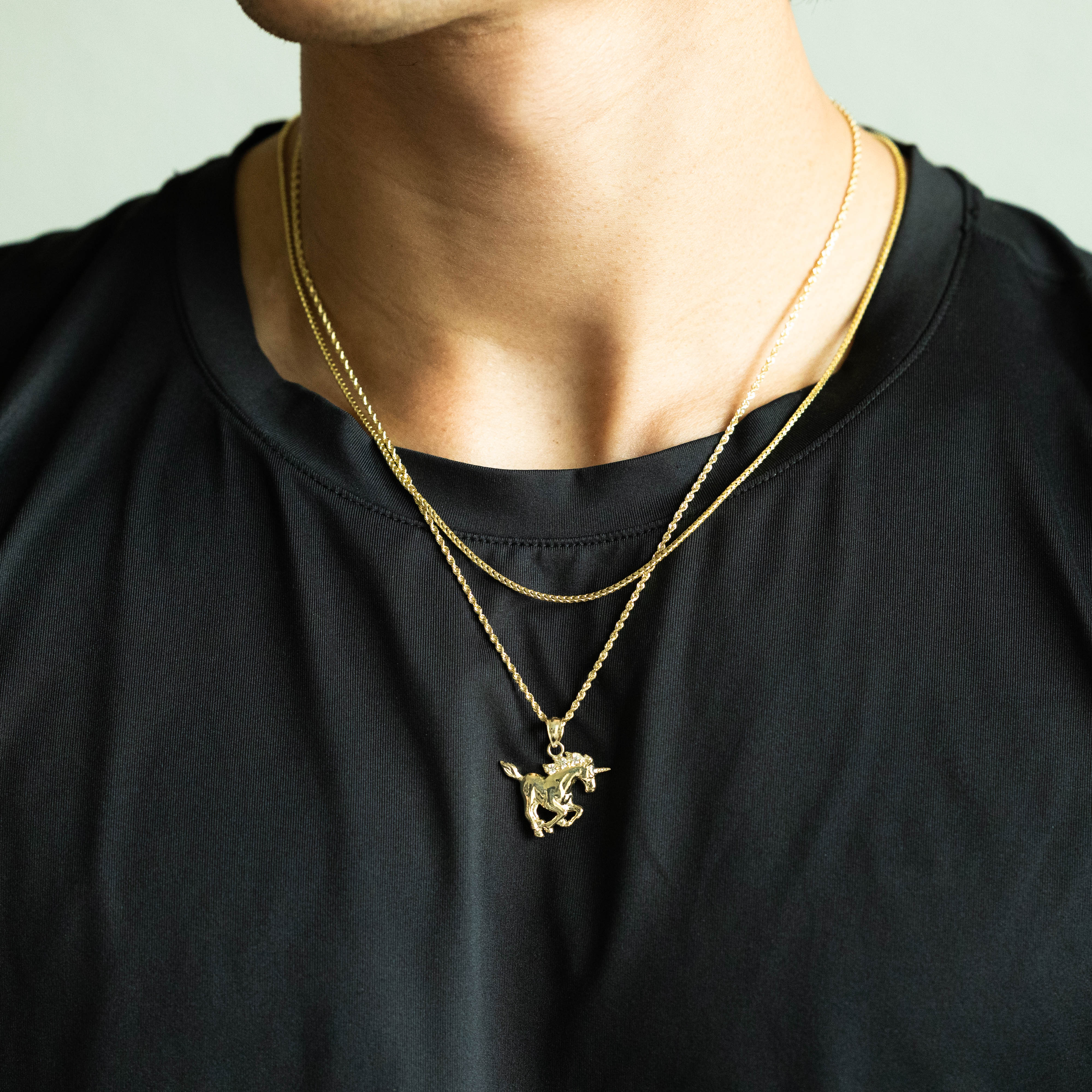 14K Gold Pegasus Unicorn Pendant - Model PT2650 - Charlie & Co. Jewelry