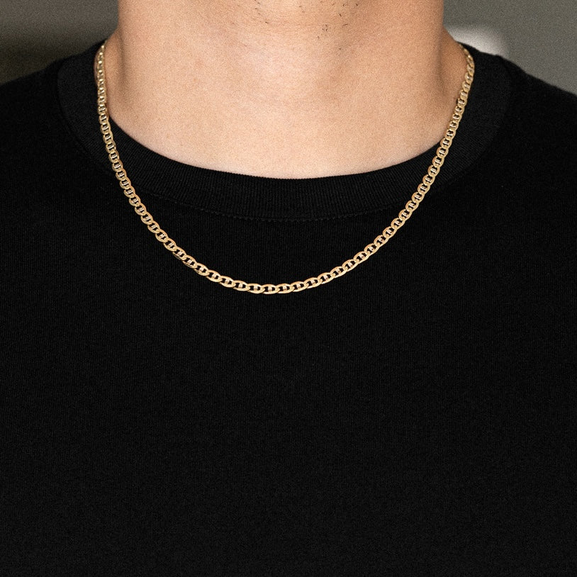 14k Gold 4.2mm Two Tone Light Mariner Chain - Model CH-0640