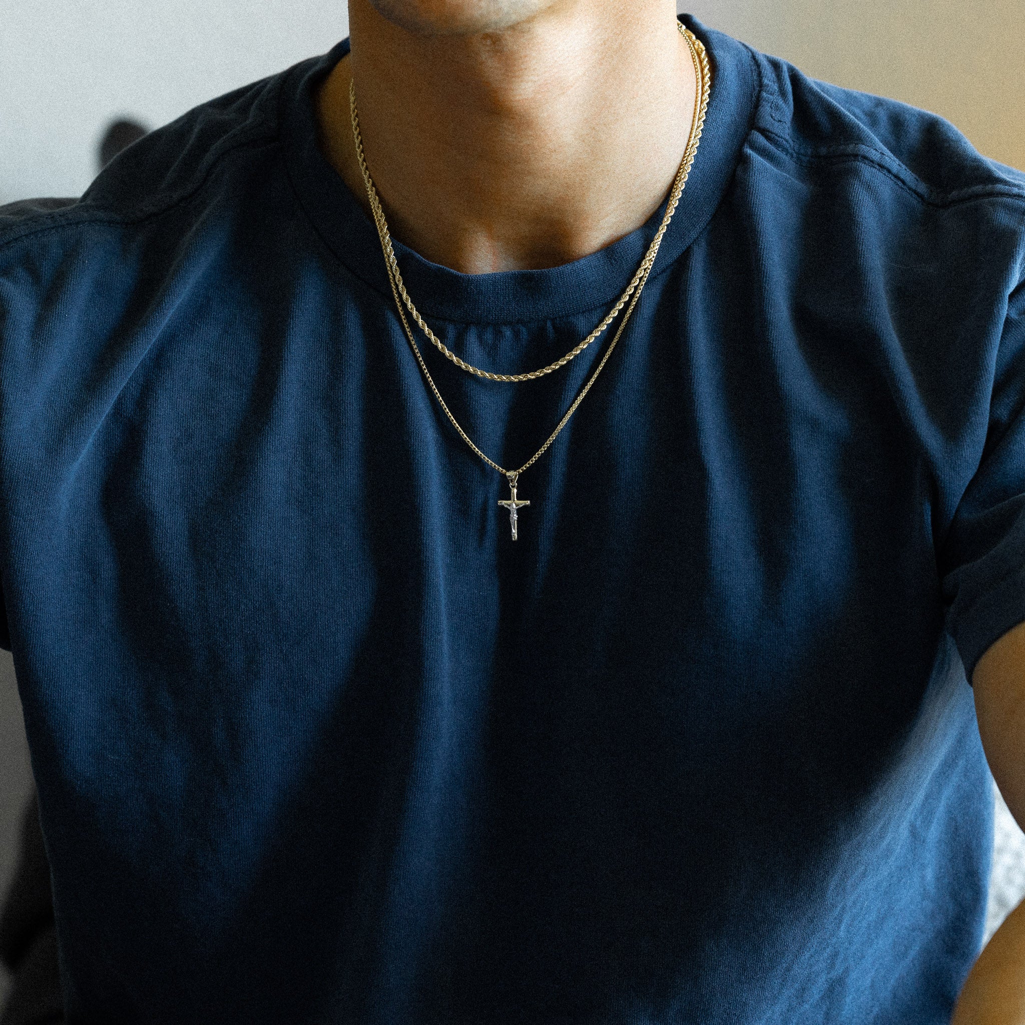 14K Gold Jesus Crucifix Cross Pendant - Model 49