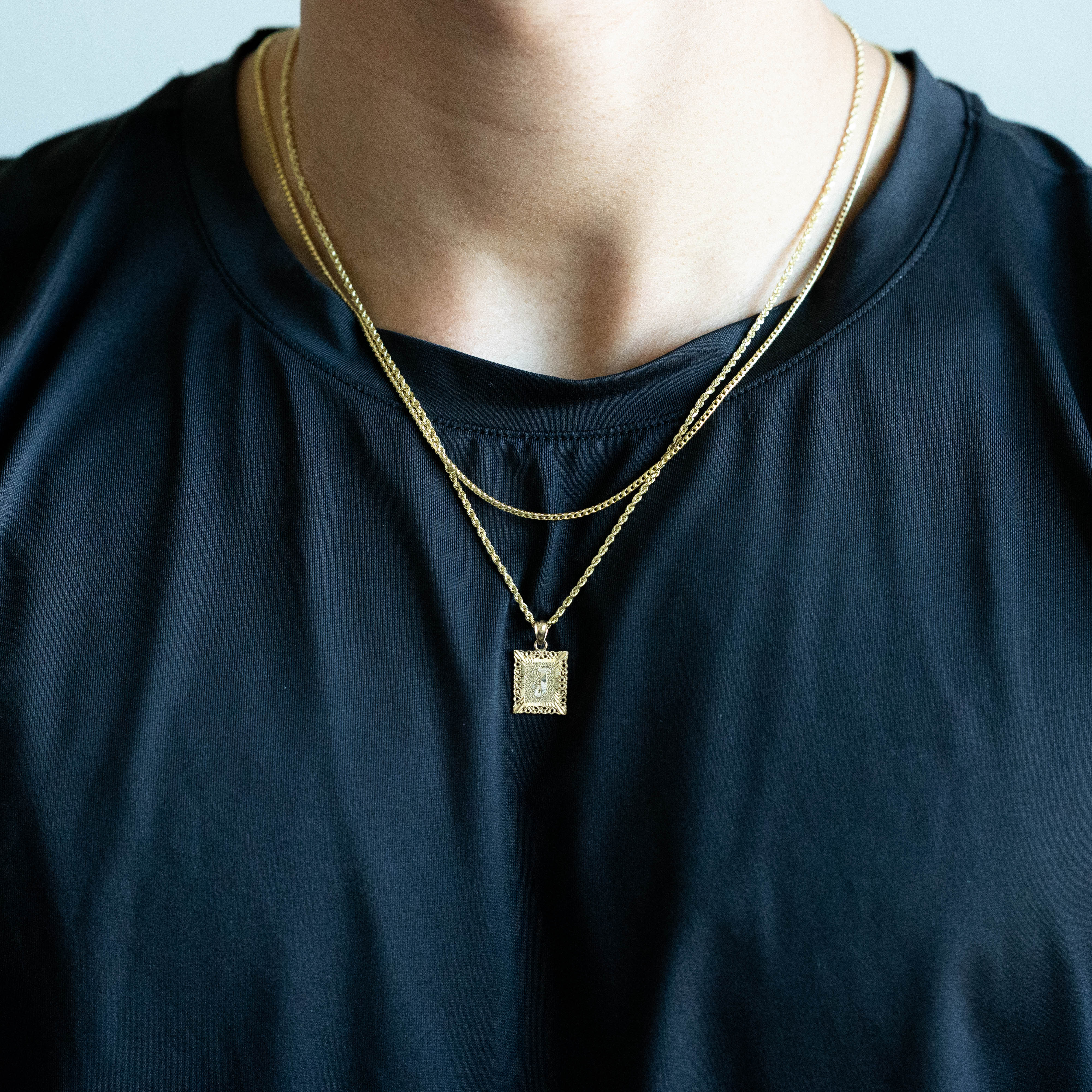 14K Gold Letter J Filigree Pendants | A-Z 14K Gold Pendants - Charlie & Co. Jewelry