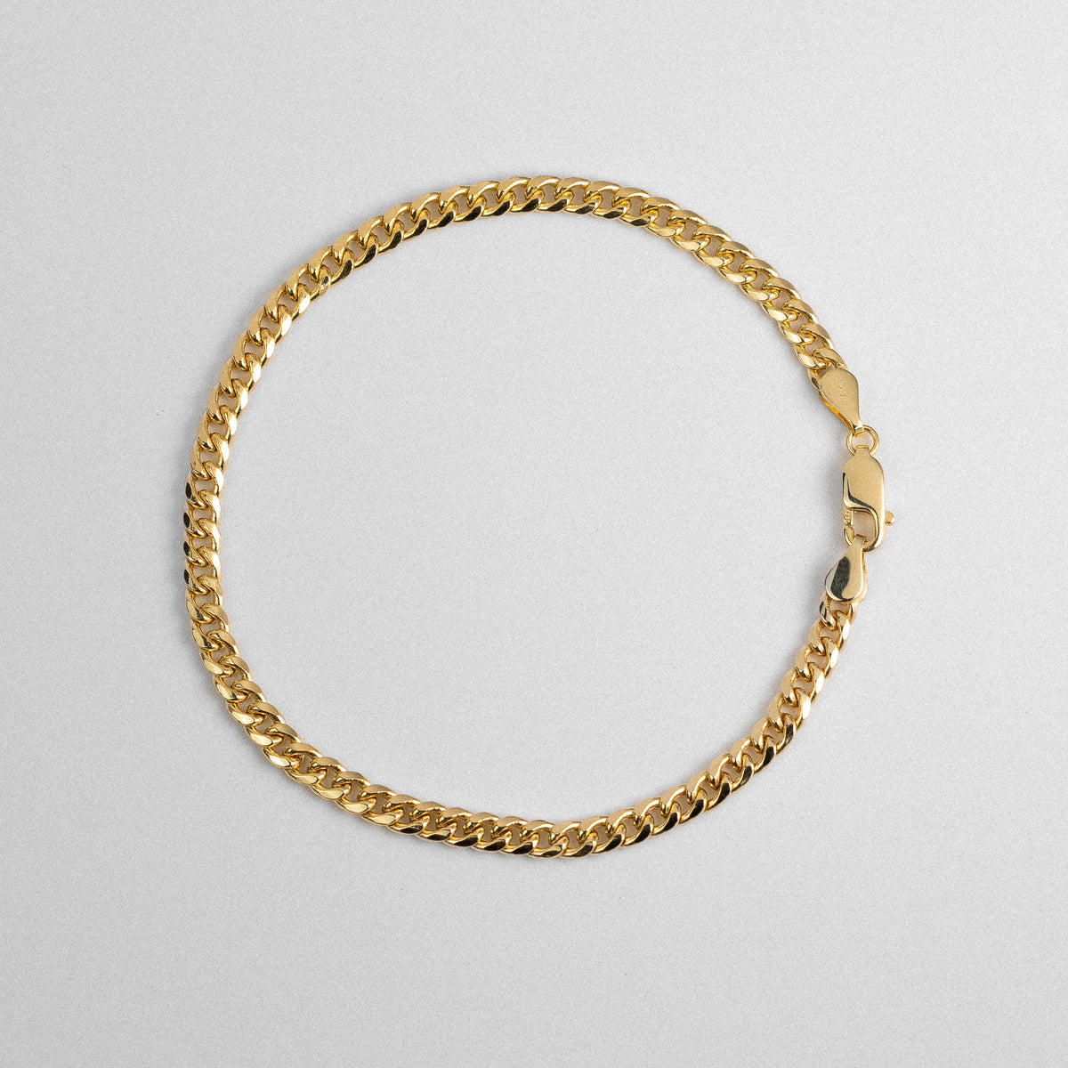 14k Gold 3.7mm Hollow Miami Cuban With Box Lock Bracelet 7.5 Inch - Model CH-0543
