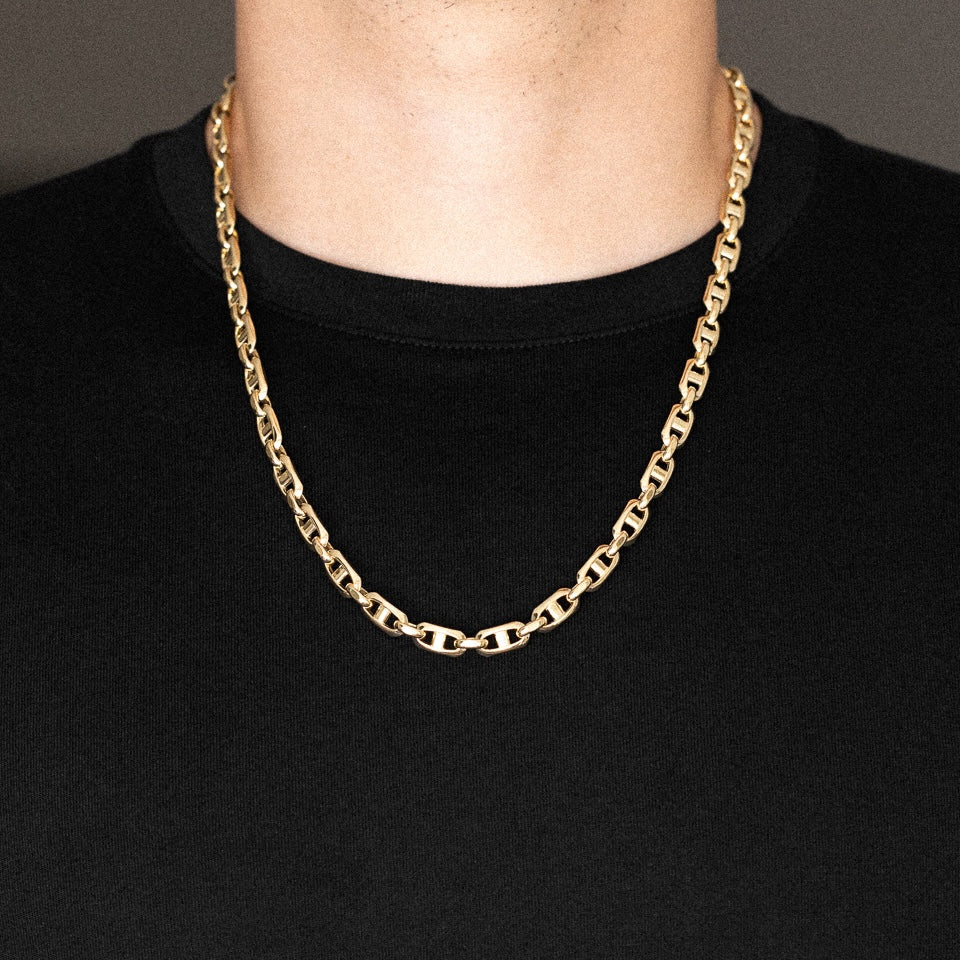 14k Gold 7.2mm Hollow Anchor Chain - Model CH-0599