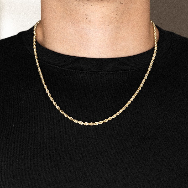 14k Gold 3.3mm French Hollow Rope Chain - Model CH-0529