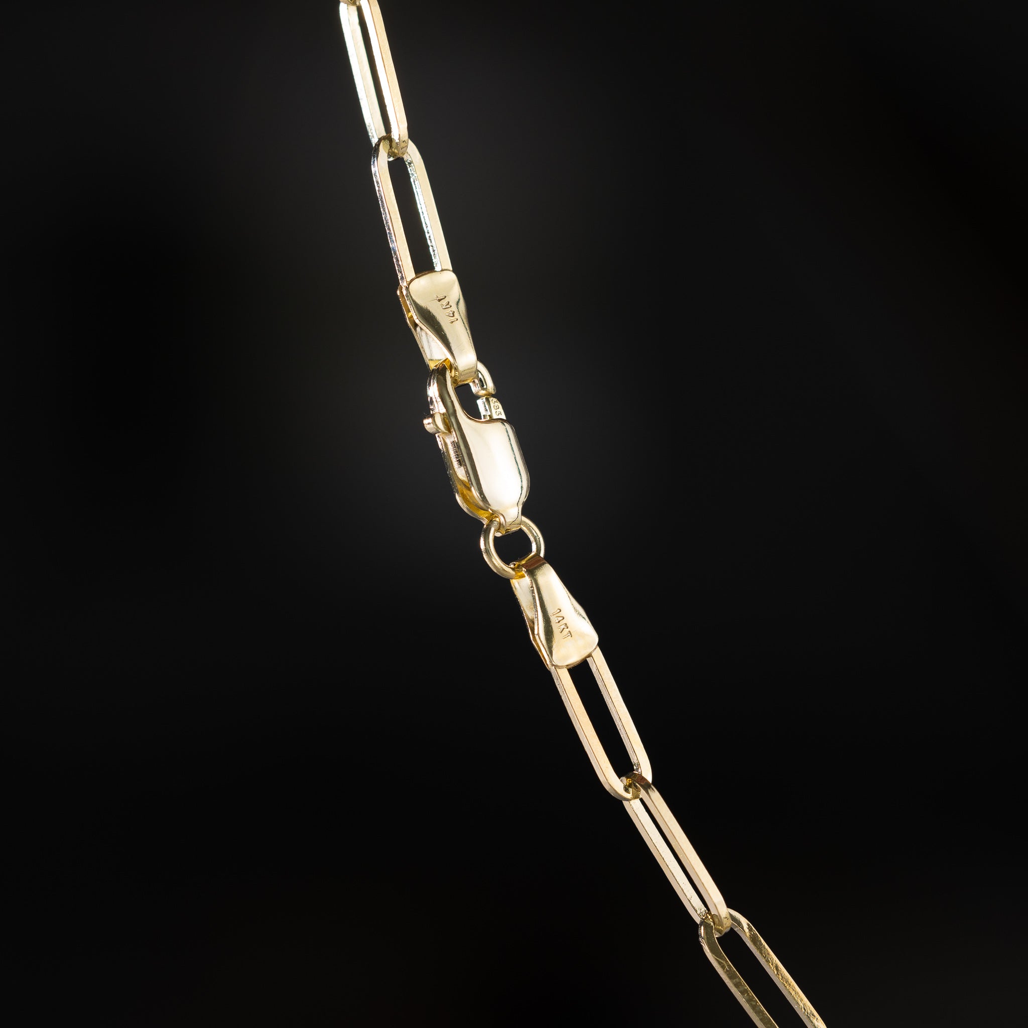 14k Gold 3.0mm Solid Square Paperclip Chain - Model CH-0579