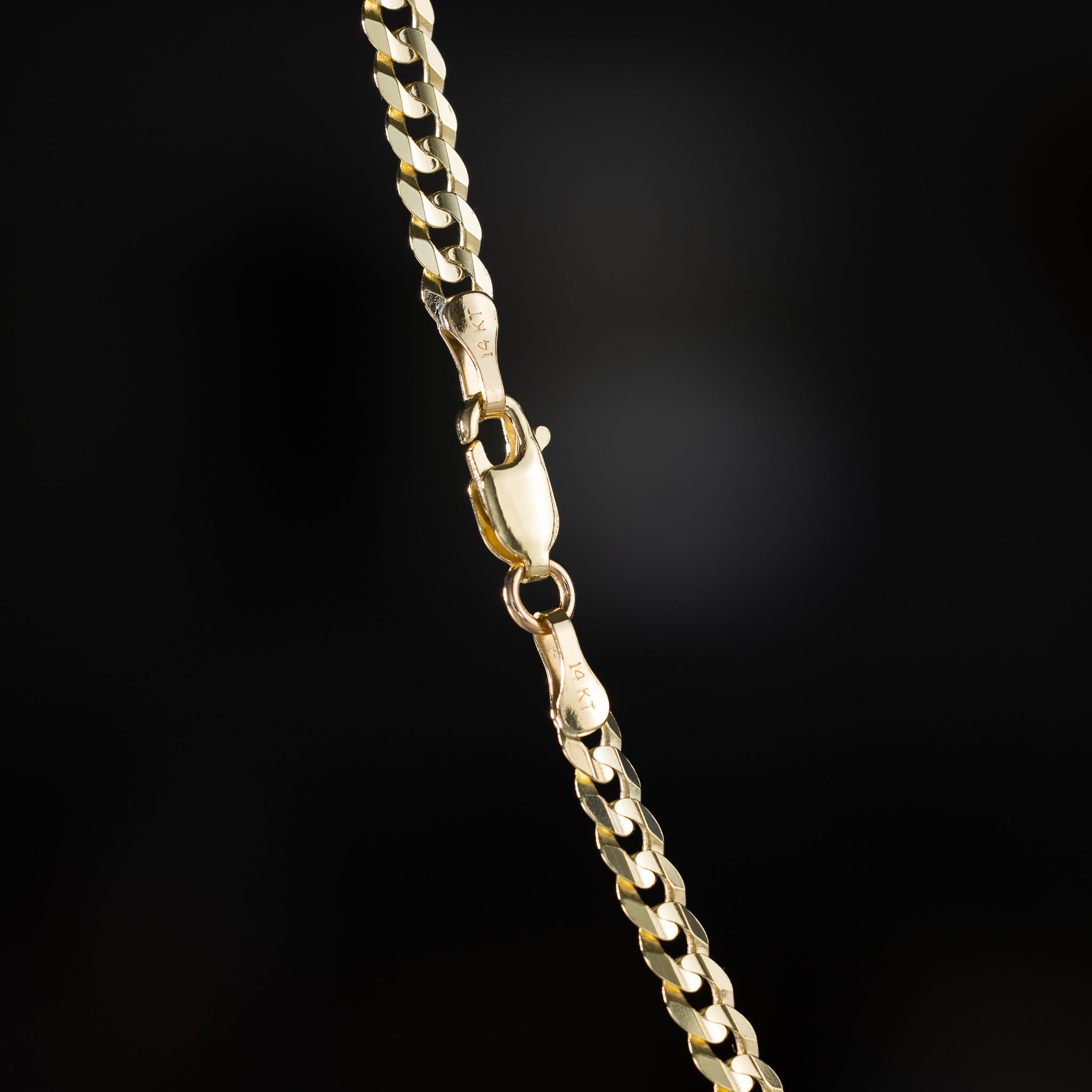 14k Gold 4mm Concave Cuban Chain - Model CH-0317