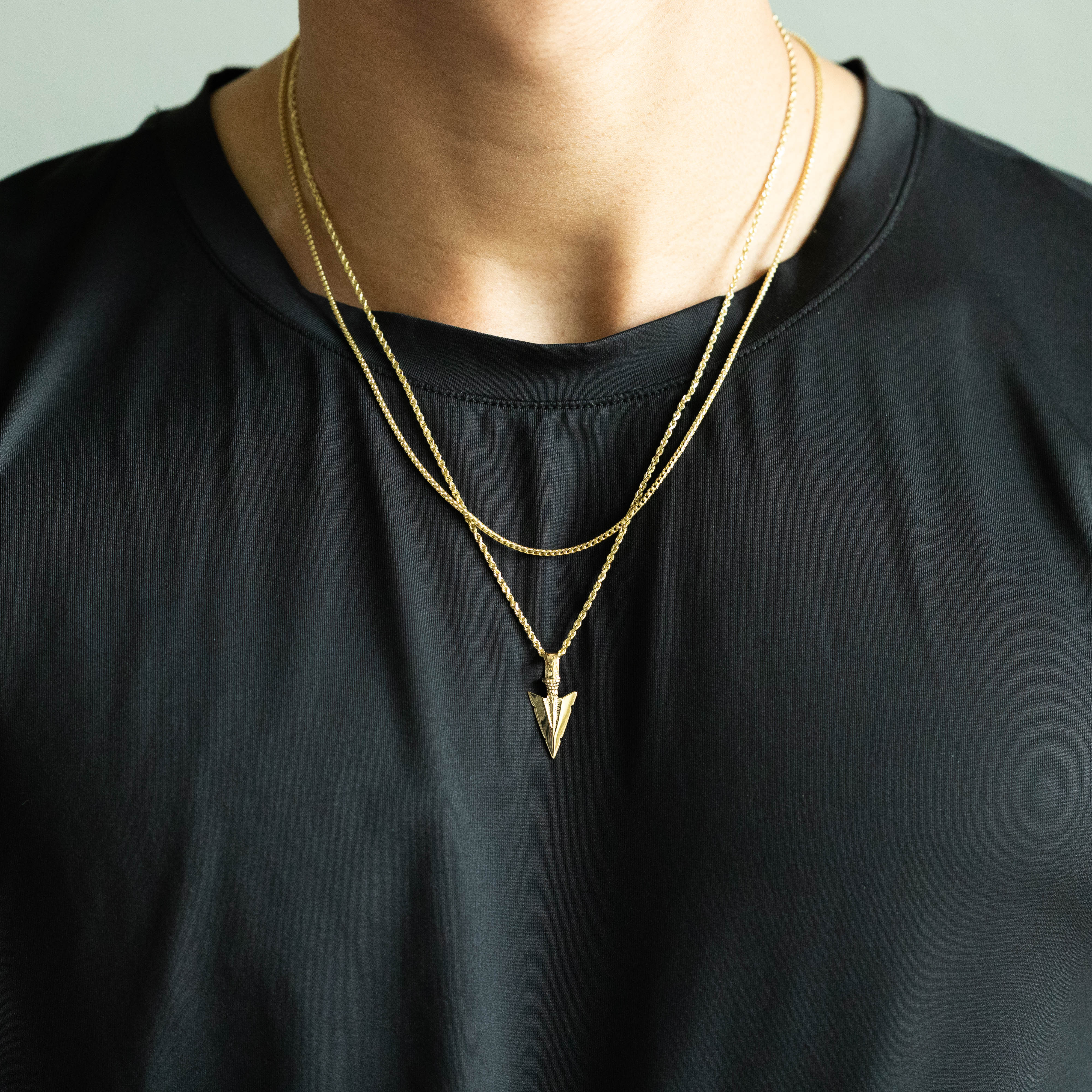 14K Gold 3D Arrowhead Pendant - Model K7165 - Charlie & Co. Jewelry