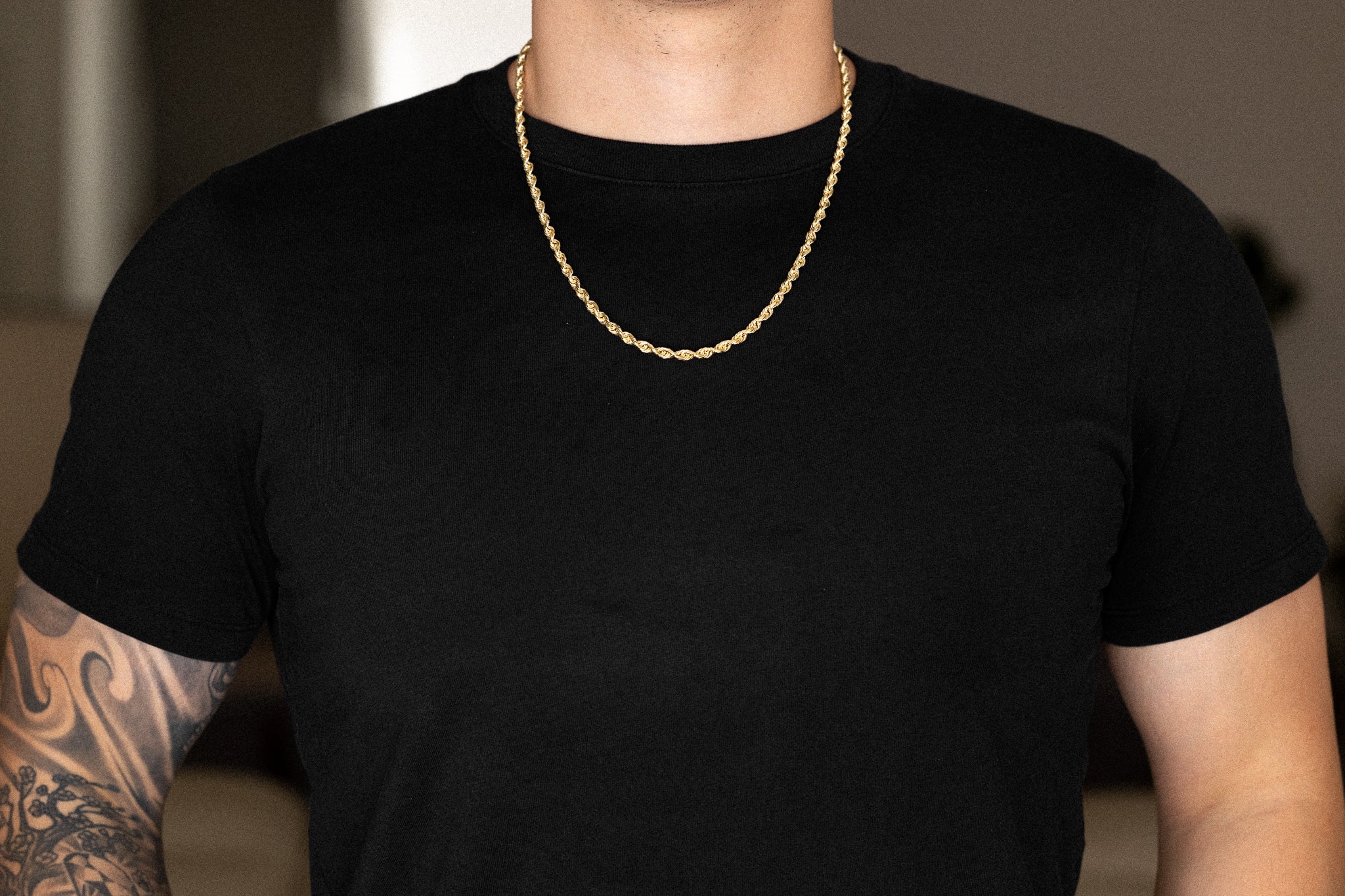 14k Gold 4.4mm Solid Lightweight Diamond-Cut Rope Chain - Model CH-0385