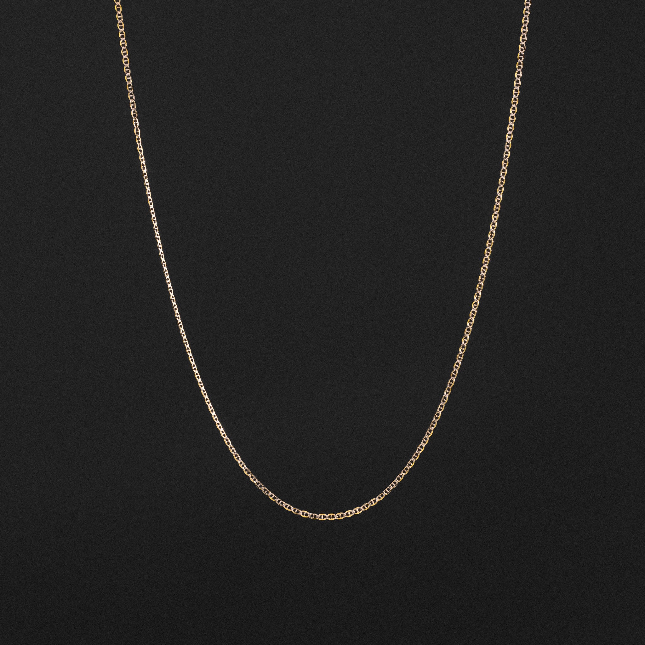 14k Gold 1.5mm Two-Tone Flat Mariner Chain - Model CH-0270