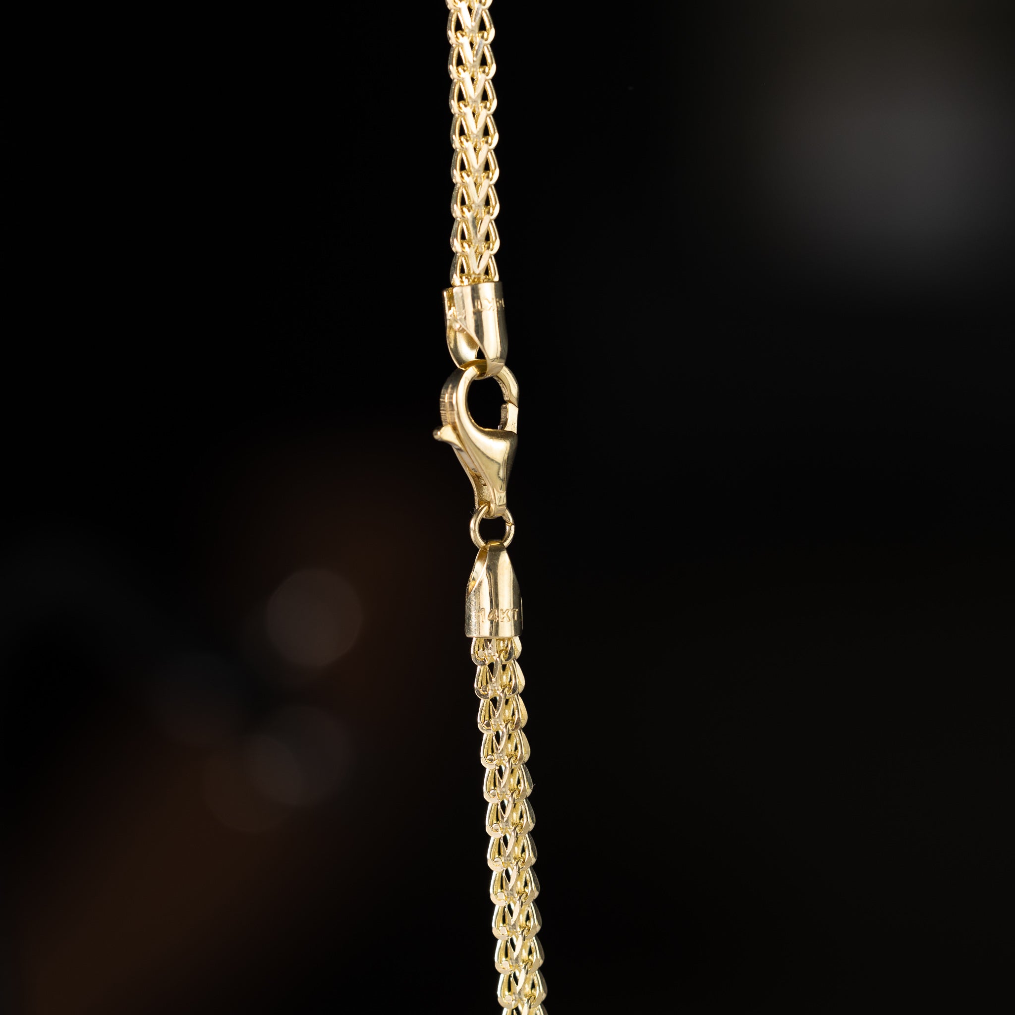 14k Gold 3mm Diamond-Cut Open Franco Chain - Model CH-0607