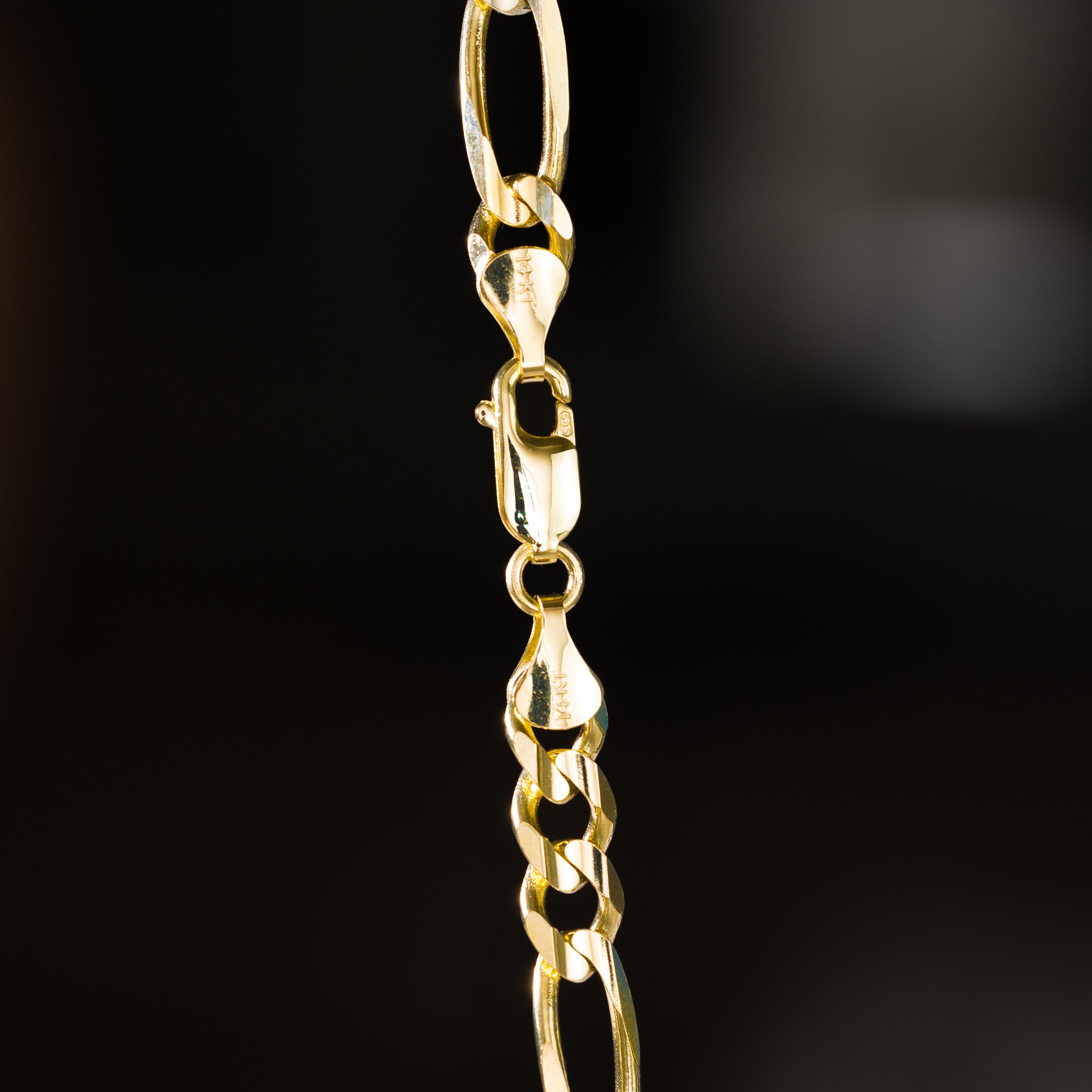 14k Gold 6.9mm Concave Figaro Chain - Model CH-0289