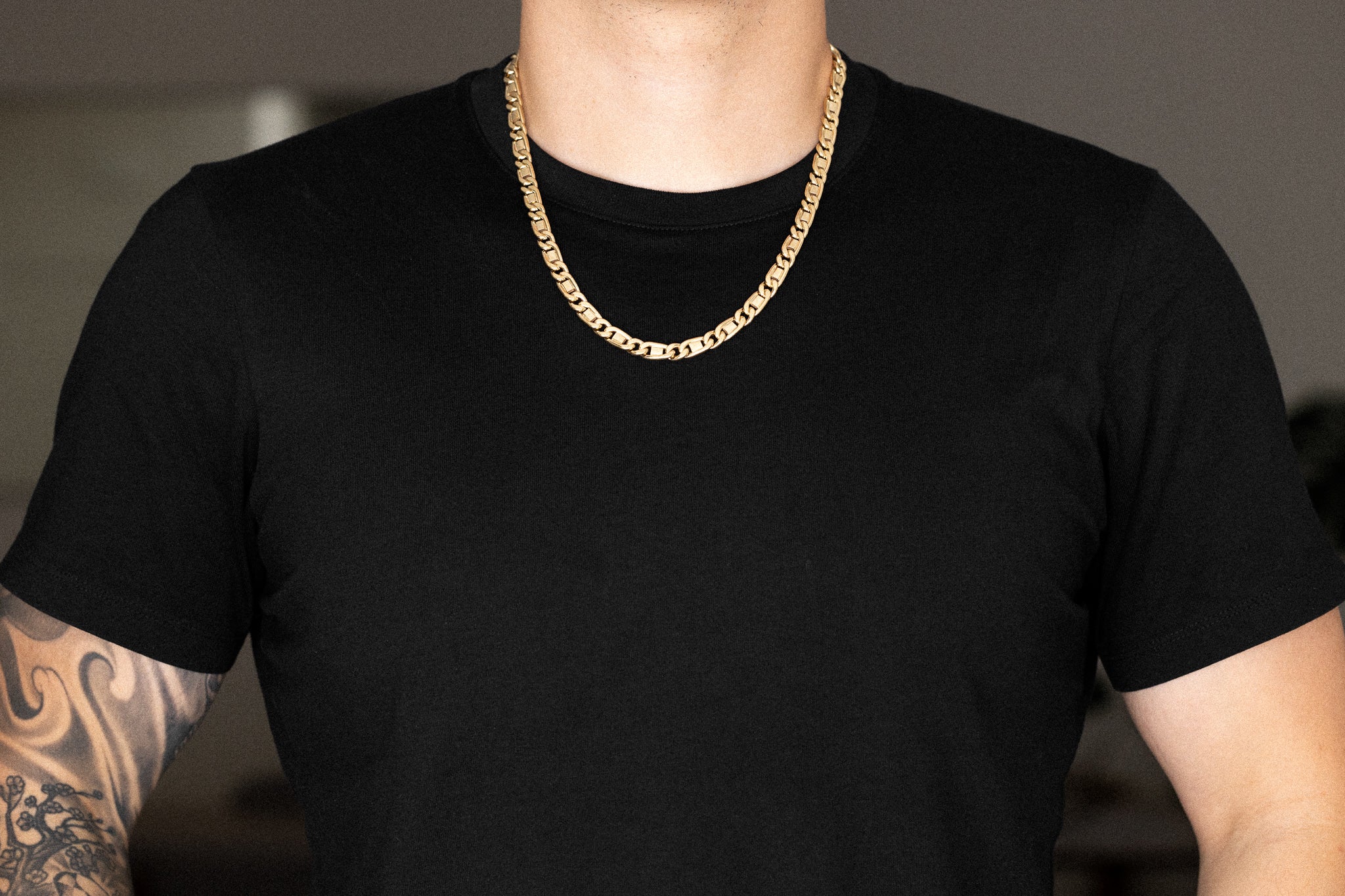 14k Gold 7.7mm Hollow Tiger Eye Chain - Model CH-0647