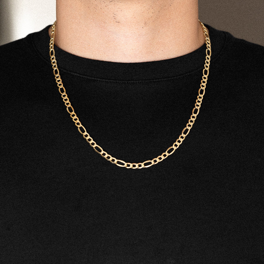 14k Gold 5.1mm Hollow Figaro Chain - Model CH-0155