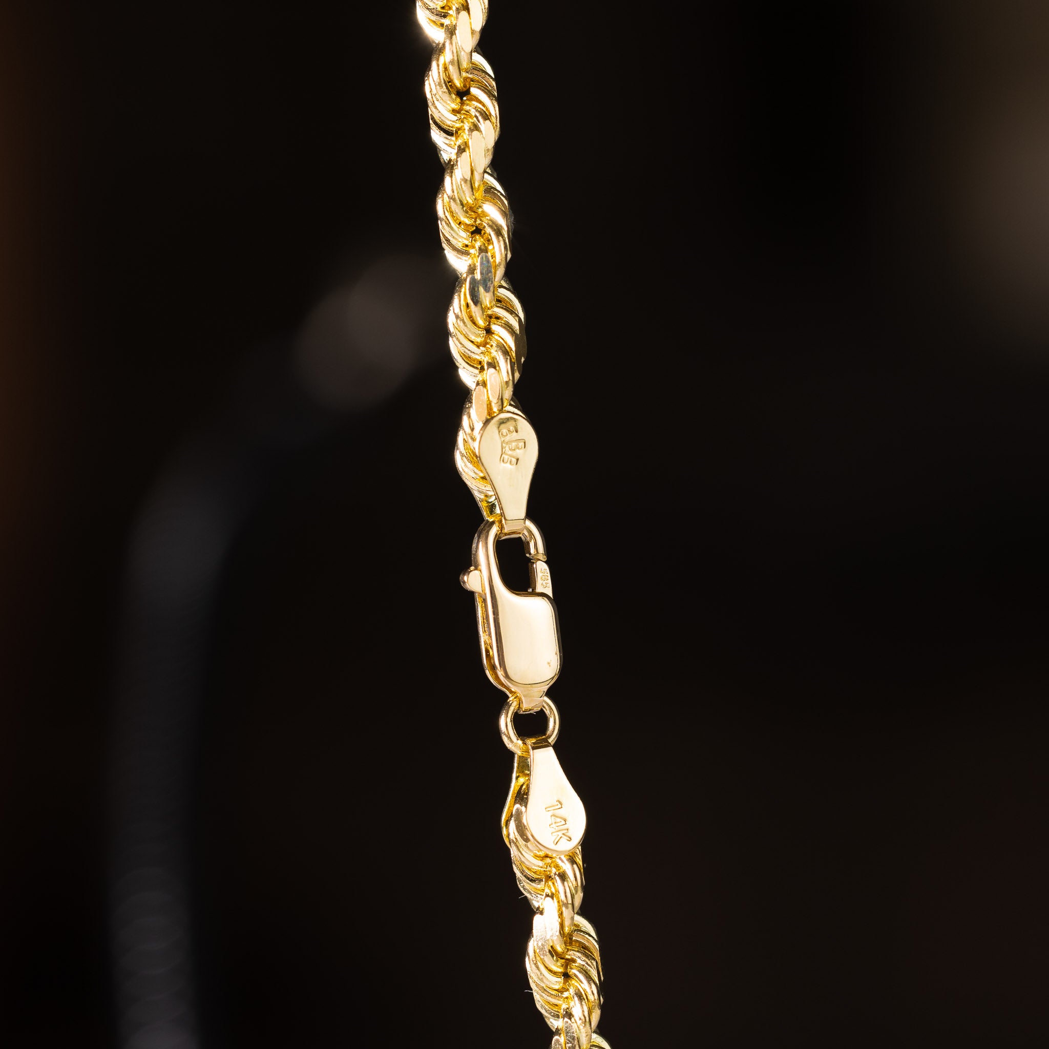 14k Gold Solid 4.7mm Rope Chain Bracelet 8.5 Inch - Model CH-0585
