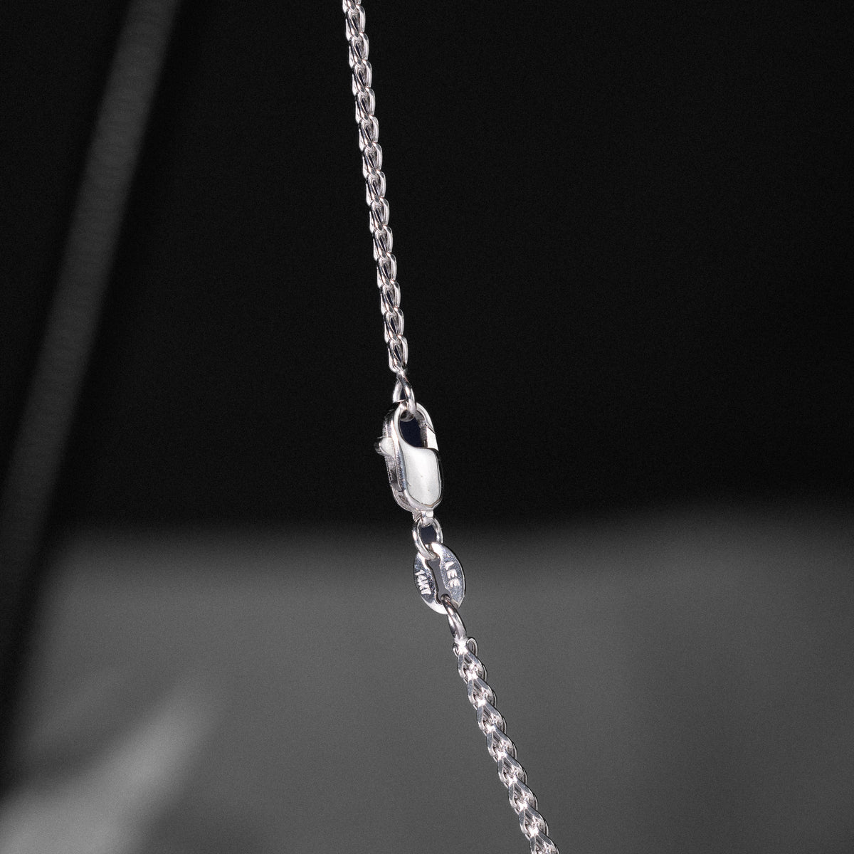 14K White Gold 1.7mm Hollow Square Franco Chain - Model 0461