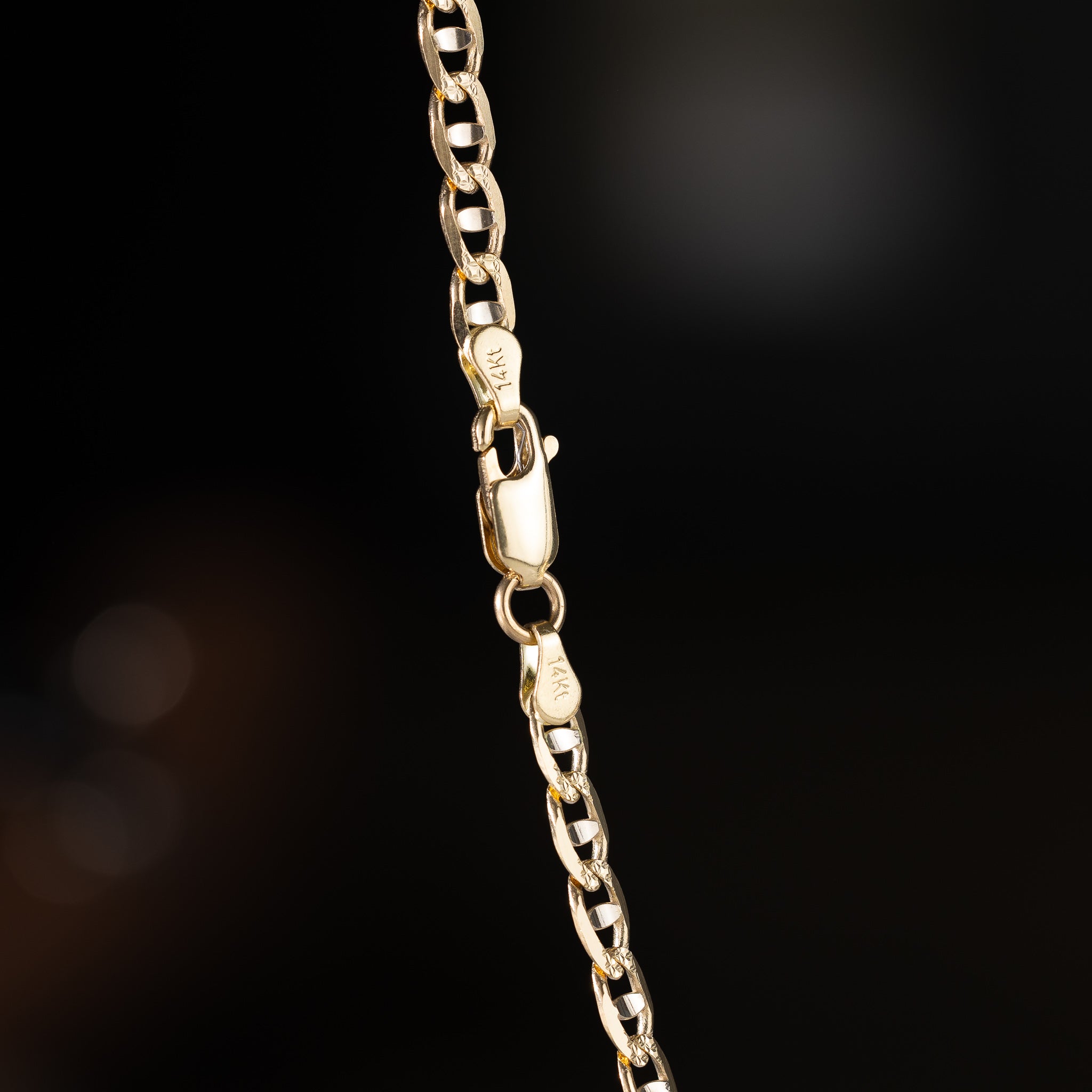14k Gold 4.2mm Two Tone Light Mariner Chain - Model CH-0640