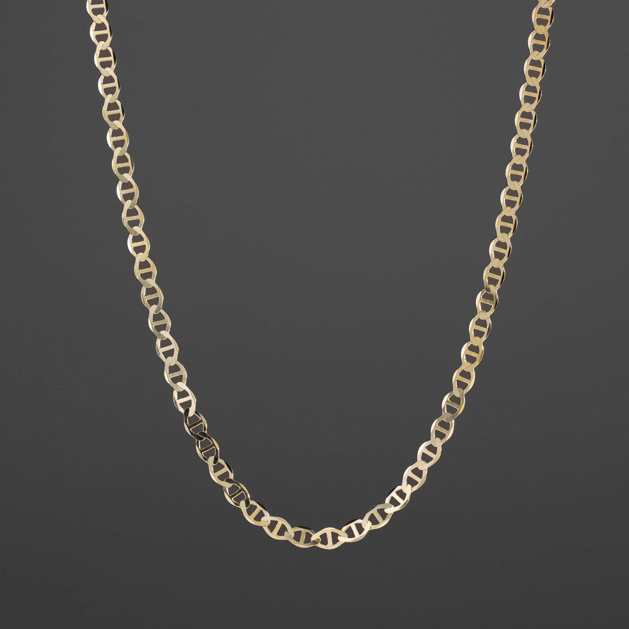 14k Gold 5.5mm Flat Lightweight Mariner Chain - Model CH-0330