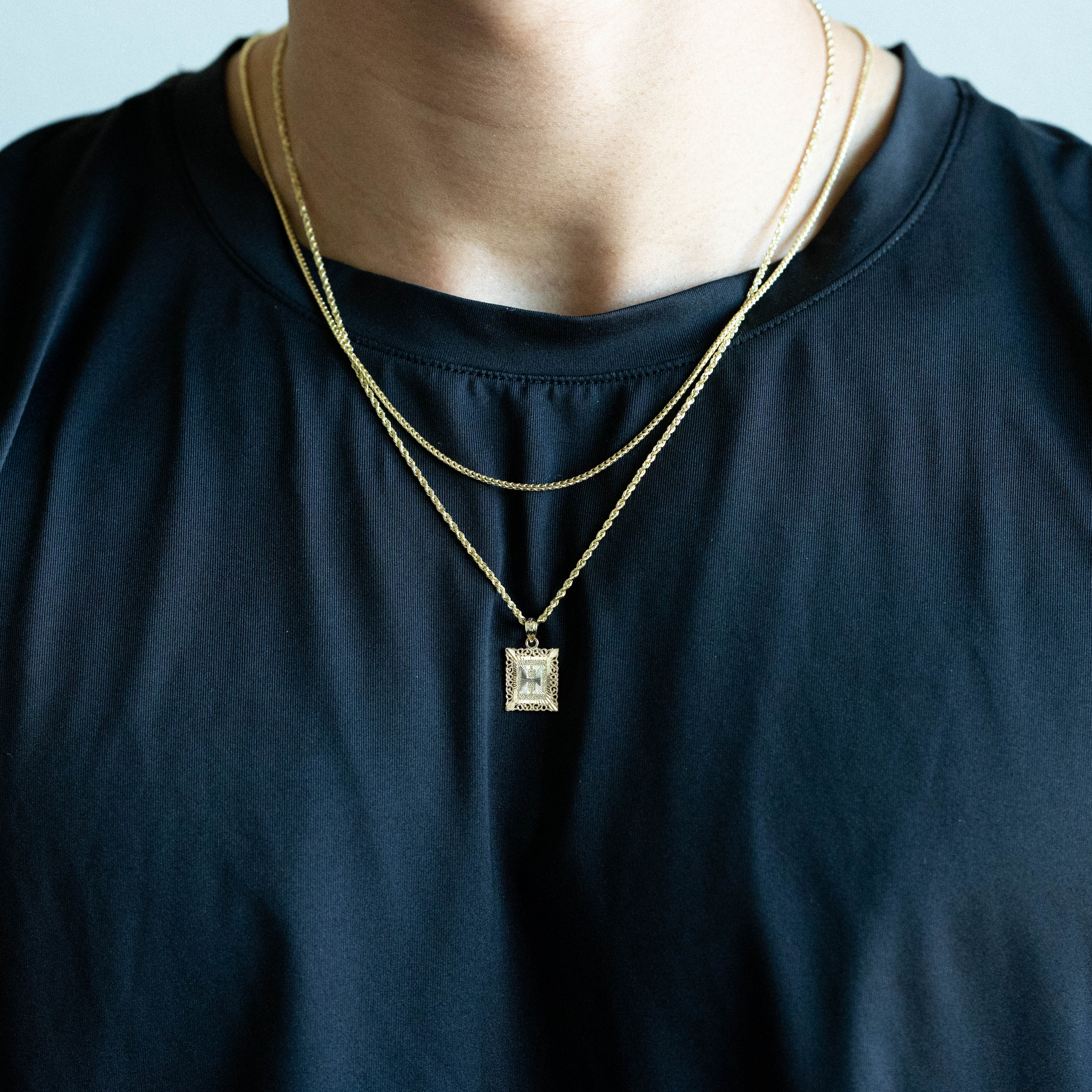 14K Gold Letter H Filigree Pendants | A-Z 14K Gold Pendants - Charlie & Co. Jewelry