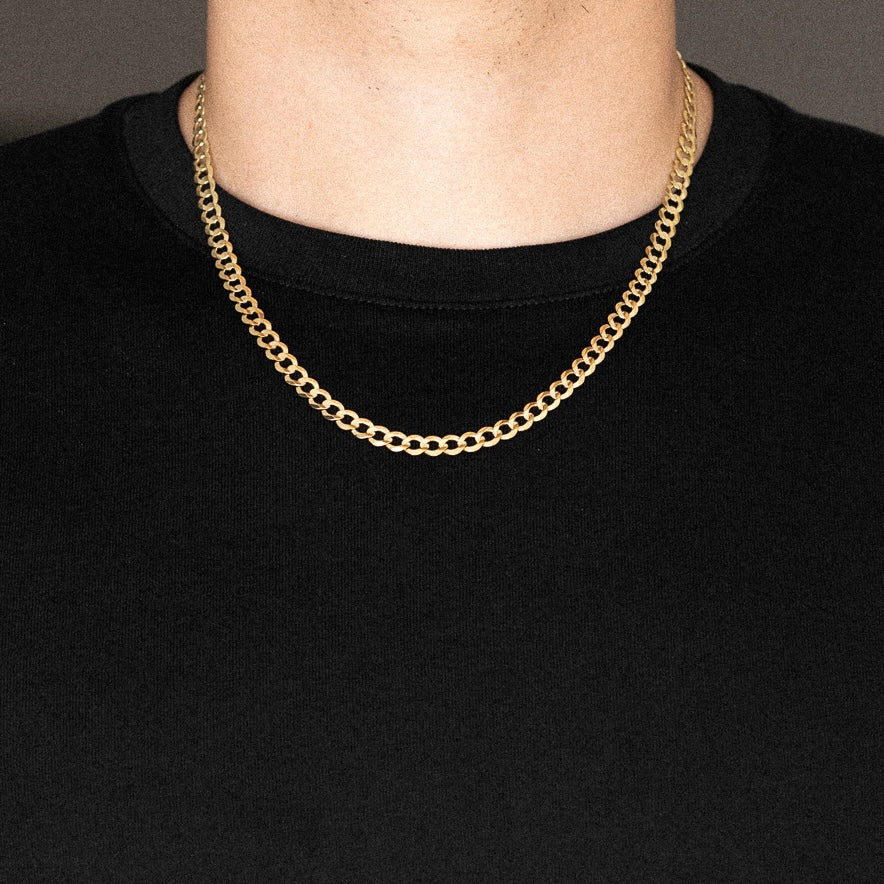 14k Gold 5.7mm Concave Curb Chain - Model CH-0107
