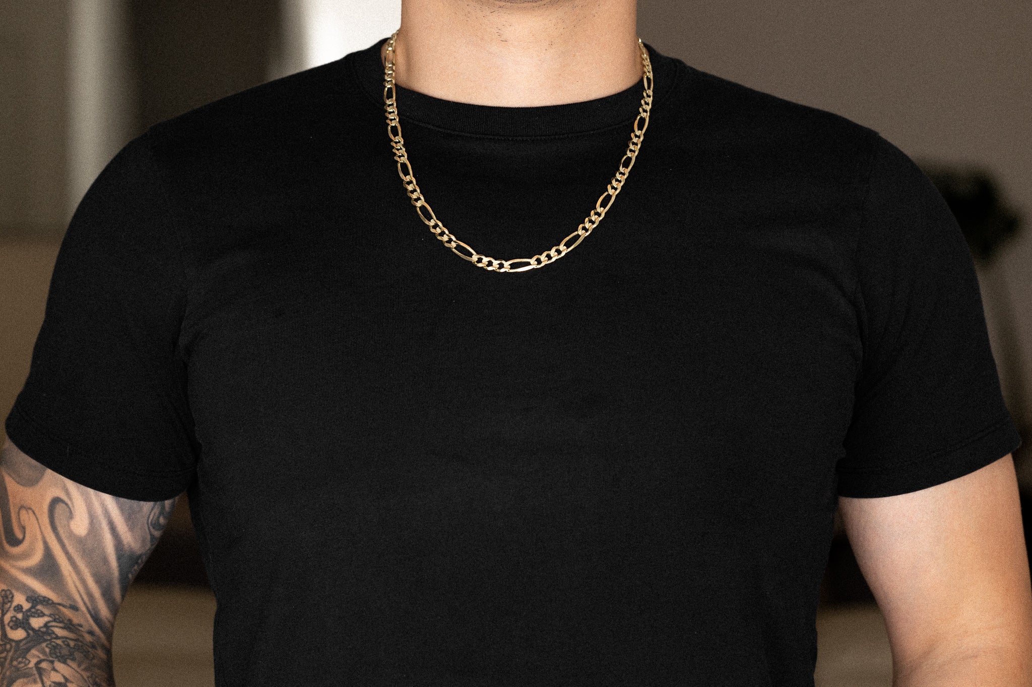 14k Gold 6.9mm Concave Figaro Chain - Model CH-0289