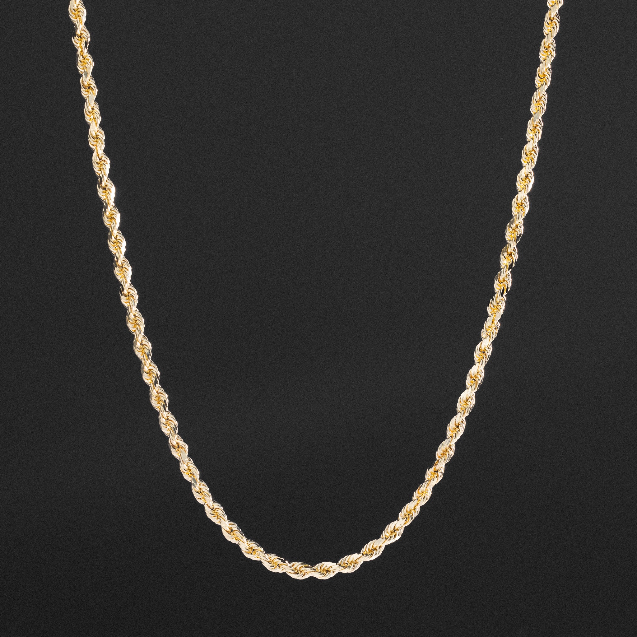 14K Gold 4mm Solid Diamond-Cut Classic Rope Chain Model CH-0386