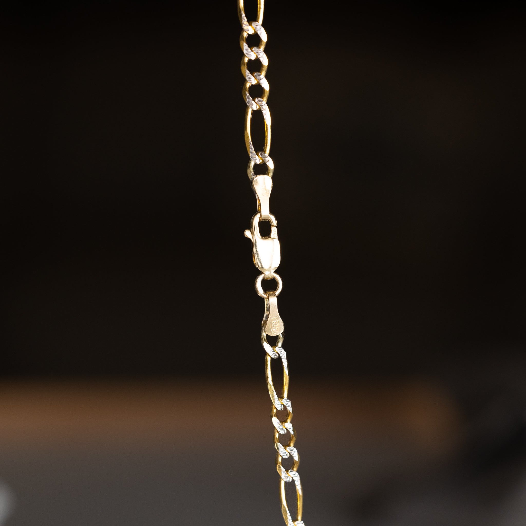 14k Gold 4mm Two-Tone Figaro Chain - Model CH-0303