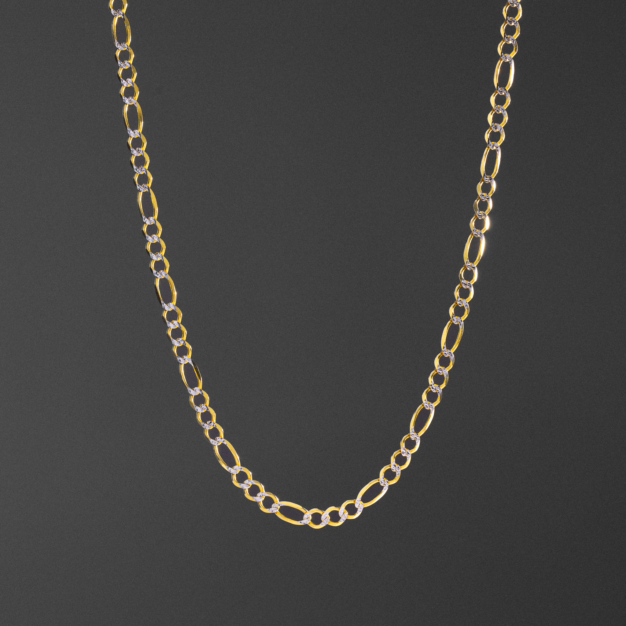 14k Gold 4.7mm Two-Tone Open Figaro Chain - Model CH-0307