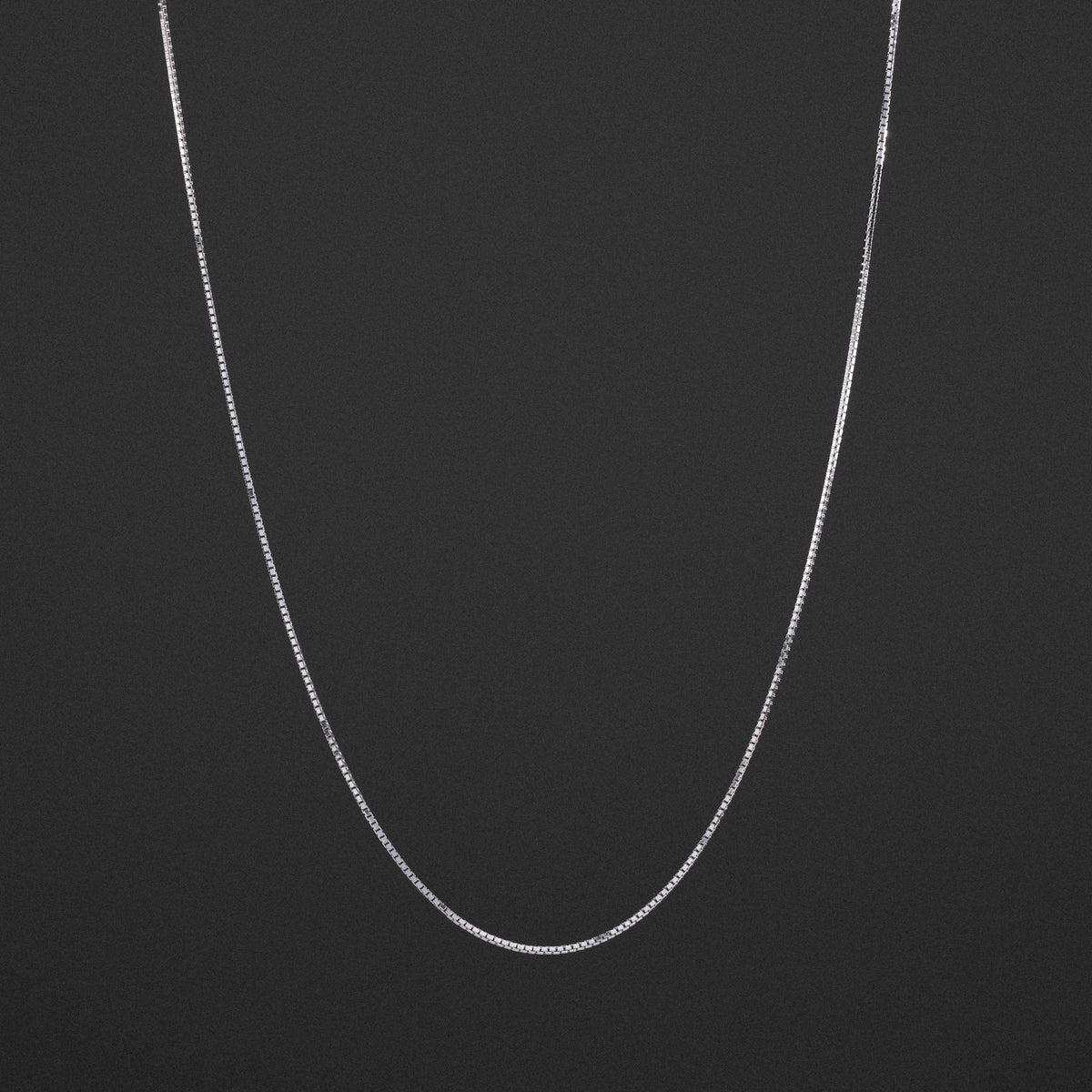14K White Gold 1mm Solid Italian Box Chain - Model 0259