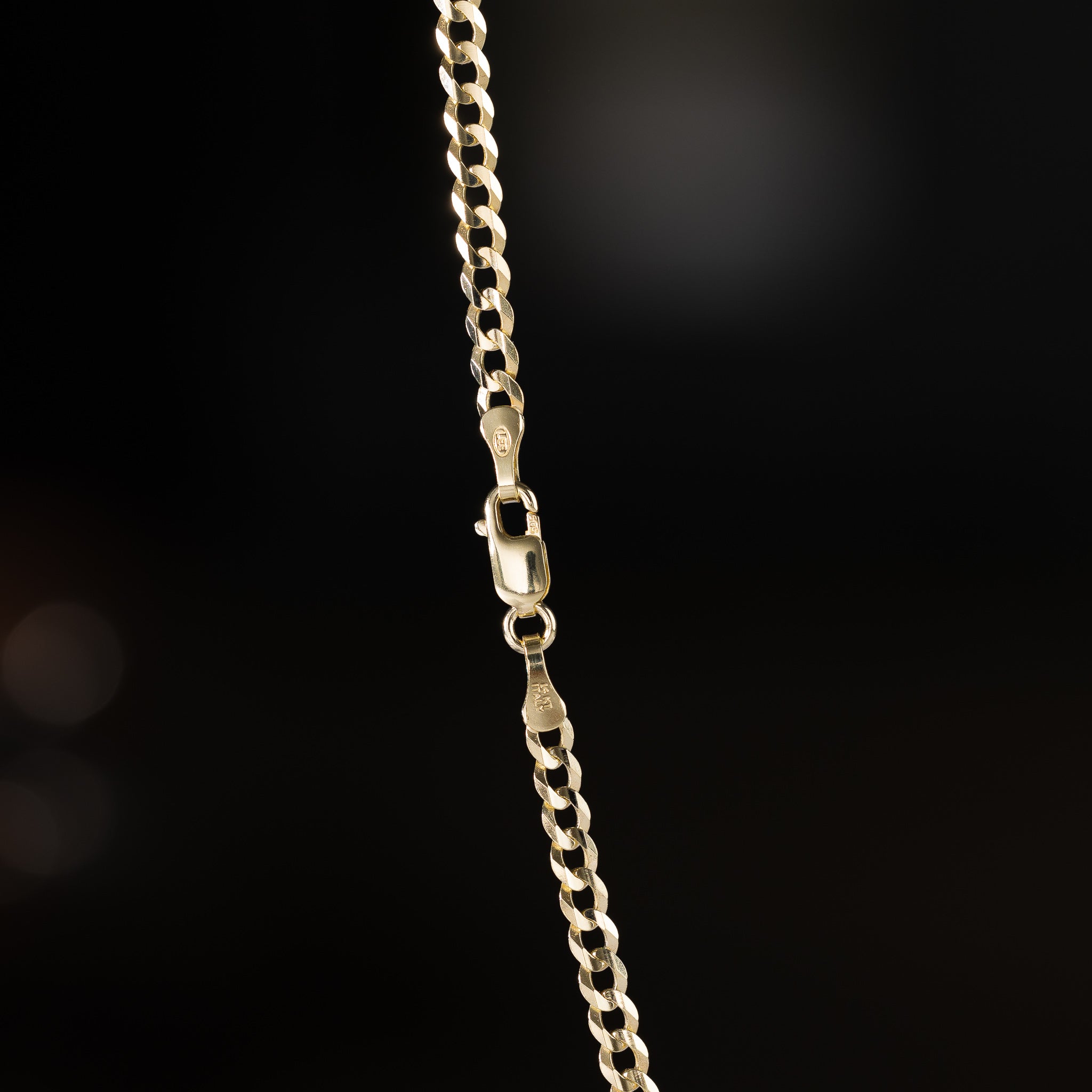 14k Gold 3.2mm Concave Curb Chain - Model CH-0110