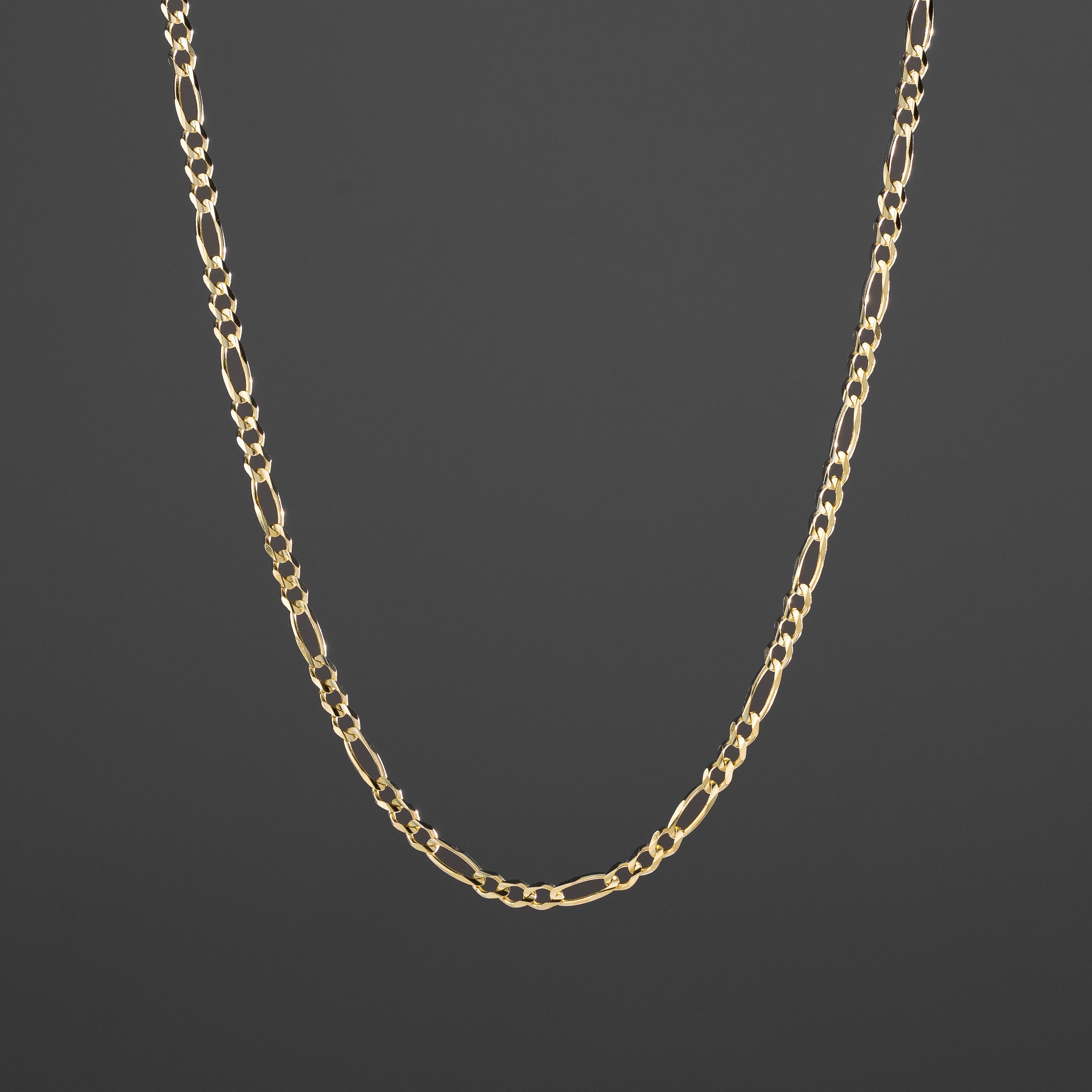 14k Gold 4mm Concave Figaro Chain - Model CH-0292