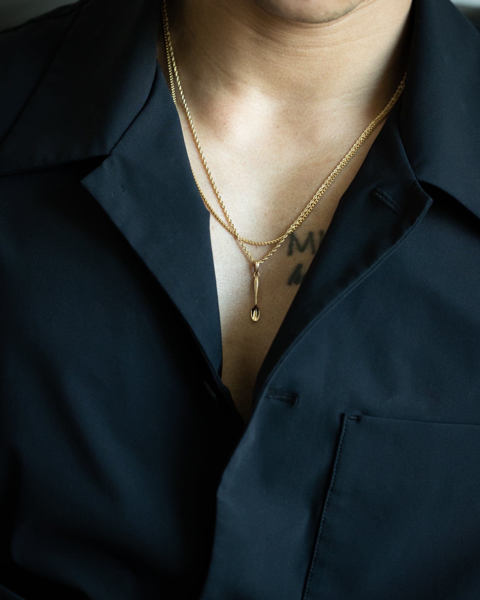 14K Gold 3D Table Spoon Pendant