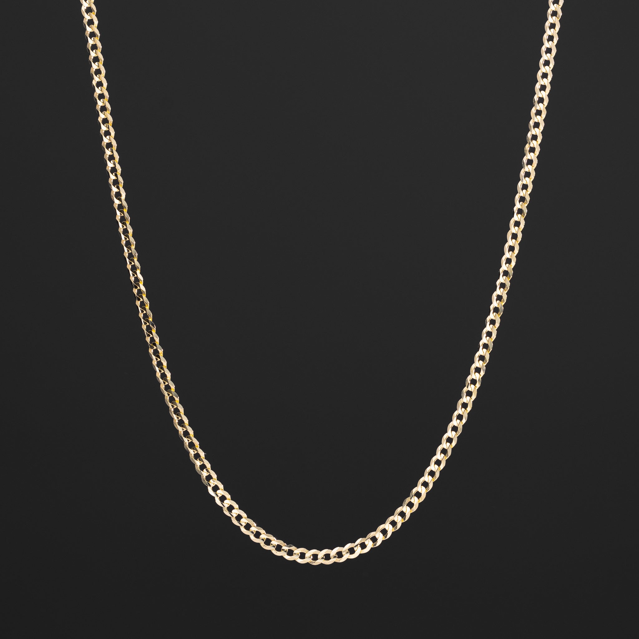 14k Gold 3.2mm Concave Curb Chain - Model CH-0110