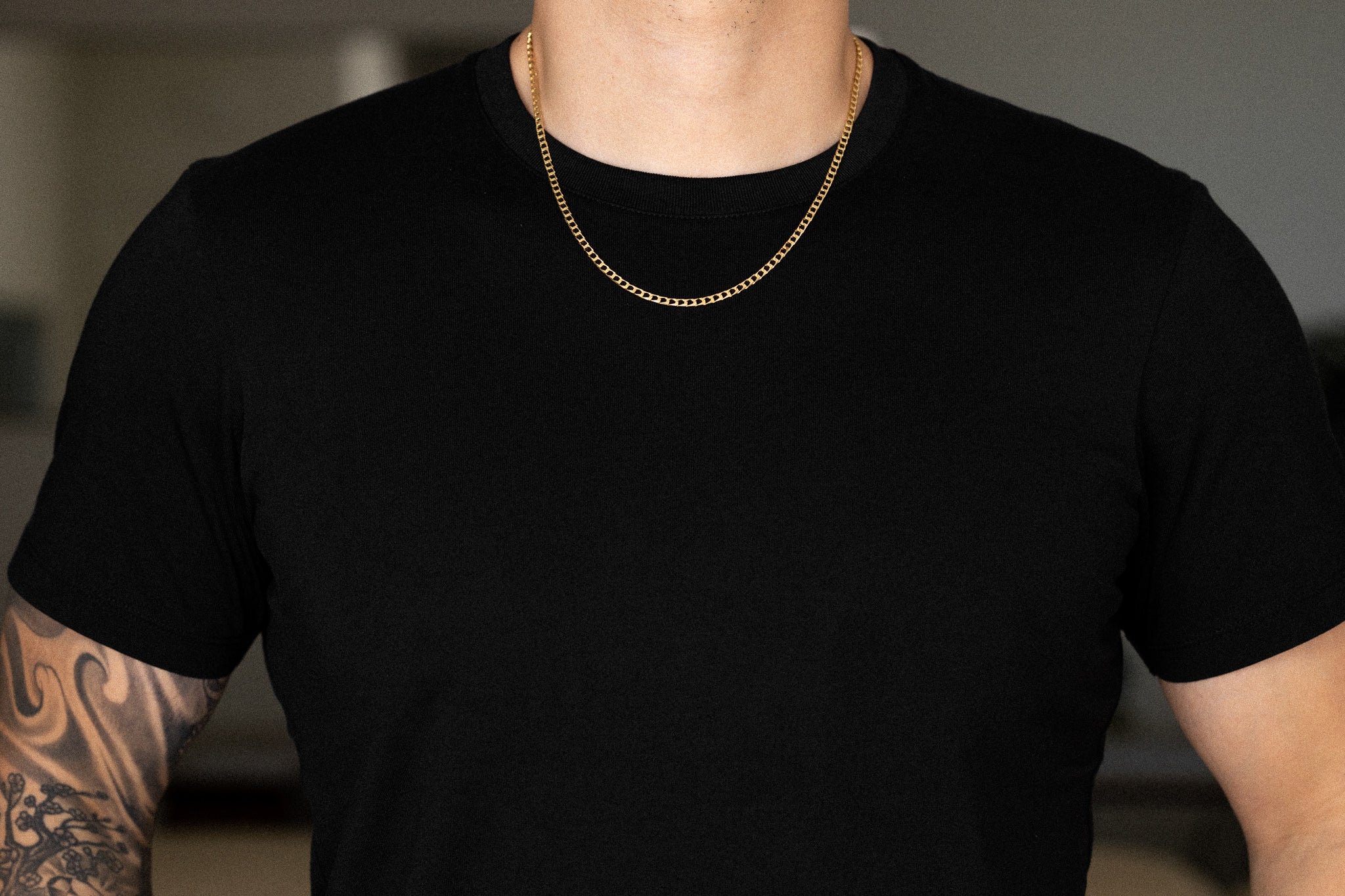 14k Gold 3.4mm Square Curb Chain - Model CH-0512