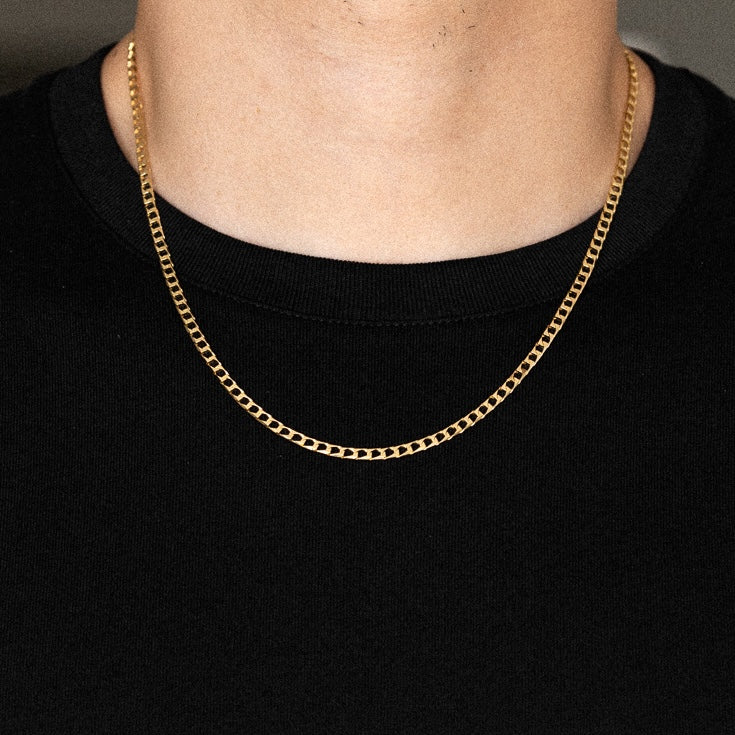 14k Gold 3.4mm Square Curb Chain - Model CH-0512