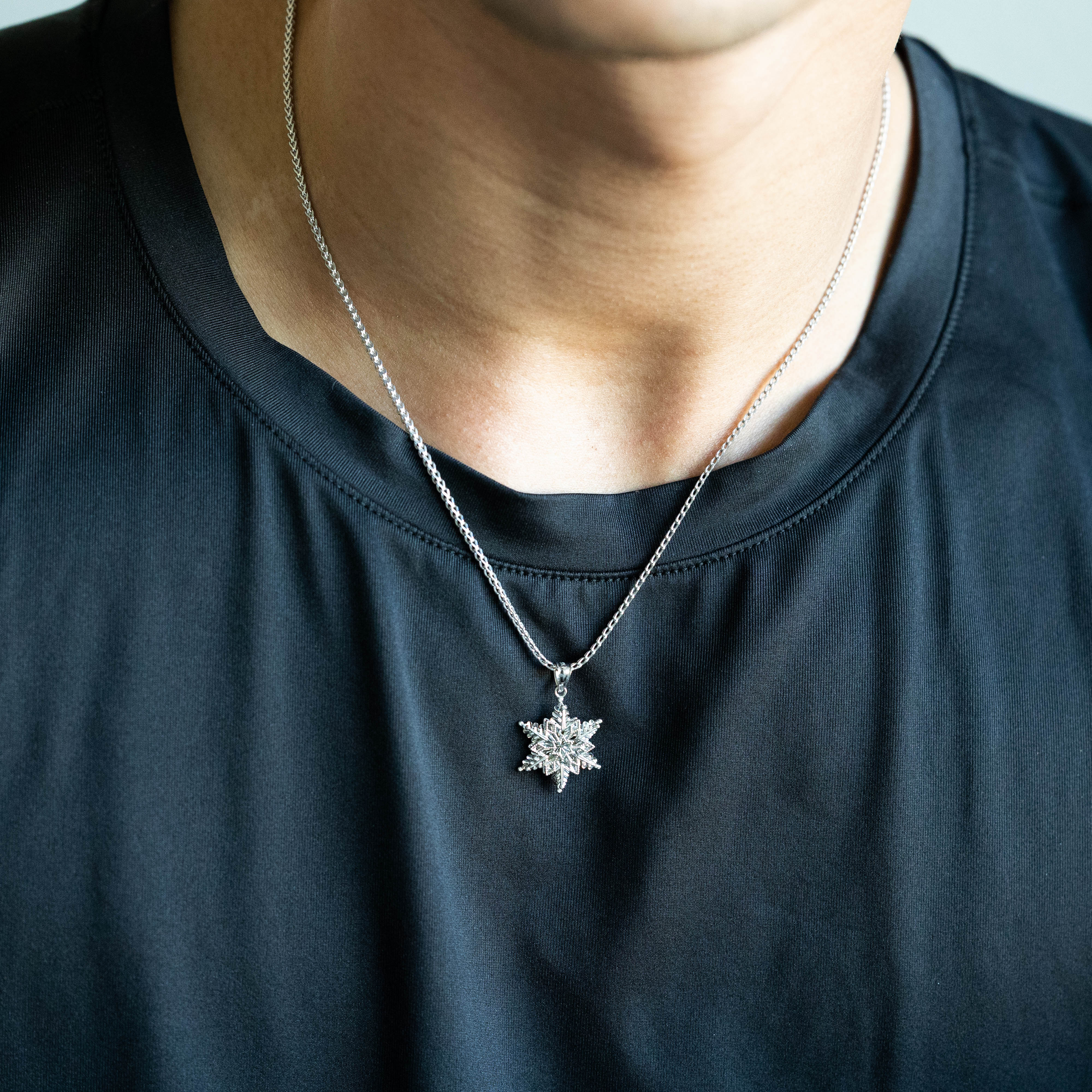 White 14K Gold Large Snowflake Charm - Model K5229