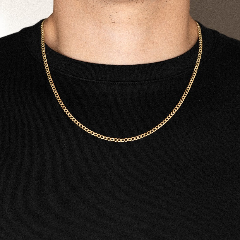 14k Gold 3.4mm Hollow Curb Chain - Model CH-0166