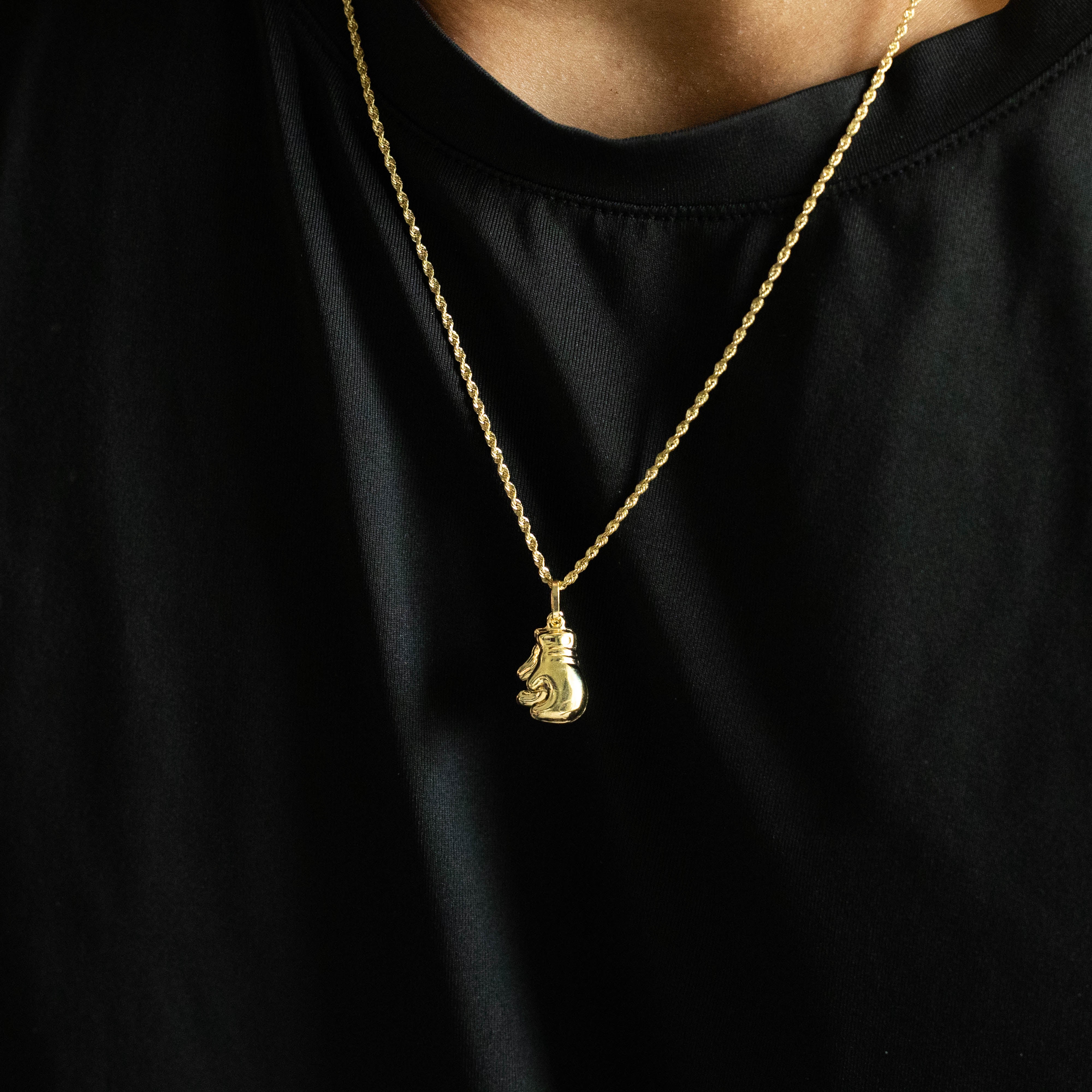 14K Gold Boxing Glove Pendant Double - Model 479