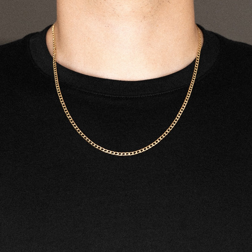 14k Gold 2.6mm Square Curb Chain - Model CH-0513