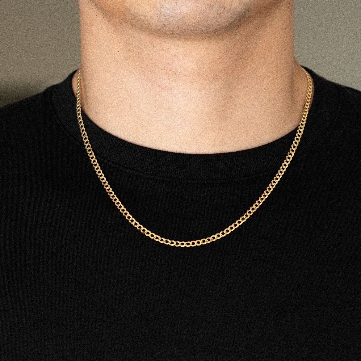 14k Gold 3.6mm Concave Curb Chain - Model CH-0109