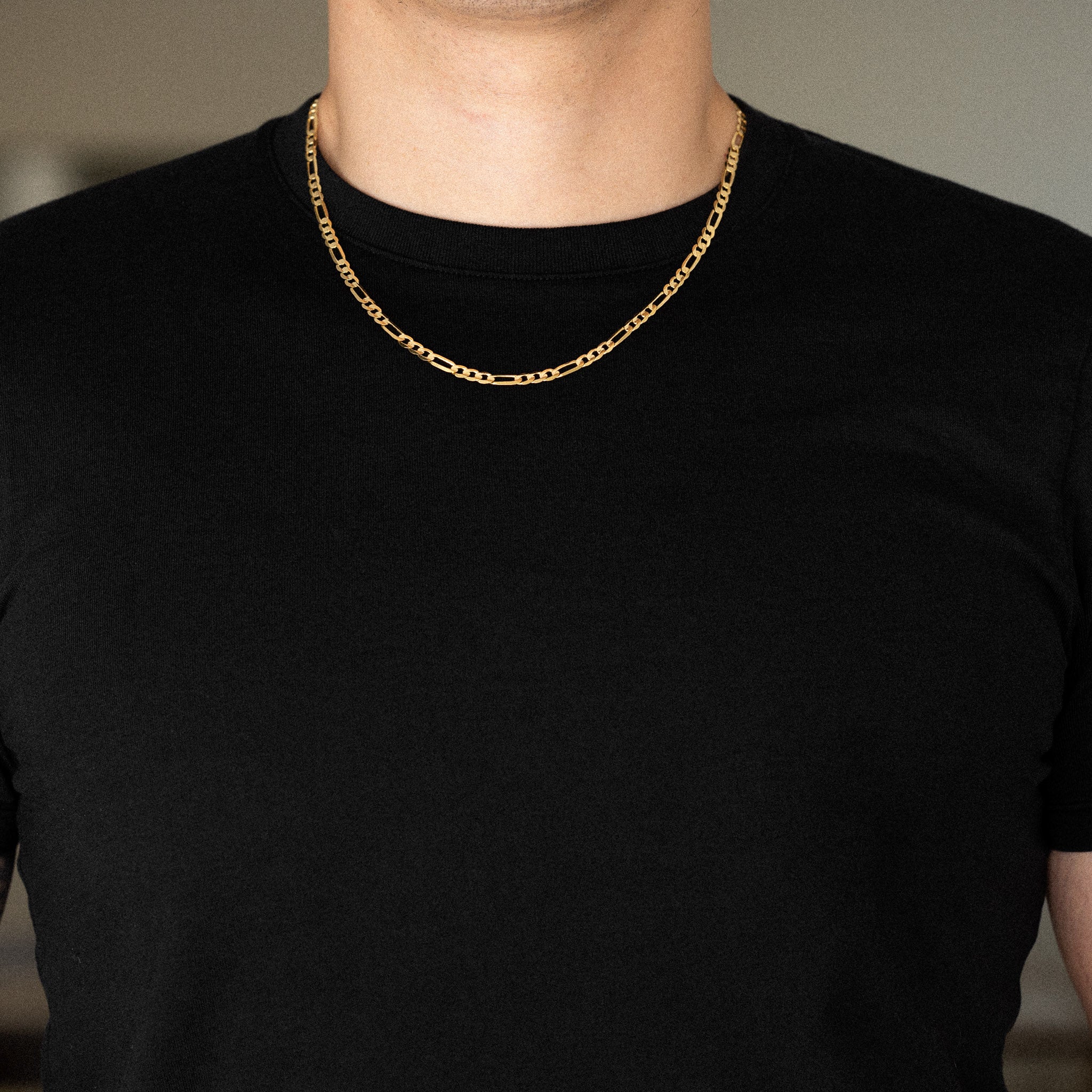 14k Gold 4.5mm Lightweight Figaro Chain - Model CH-0101