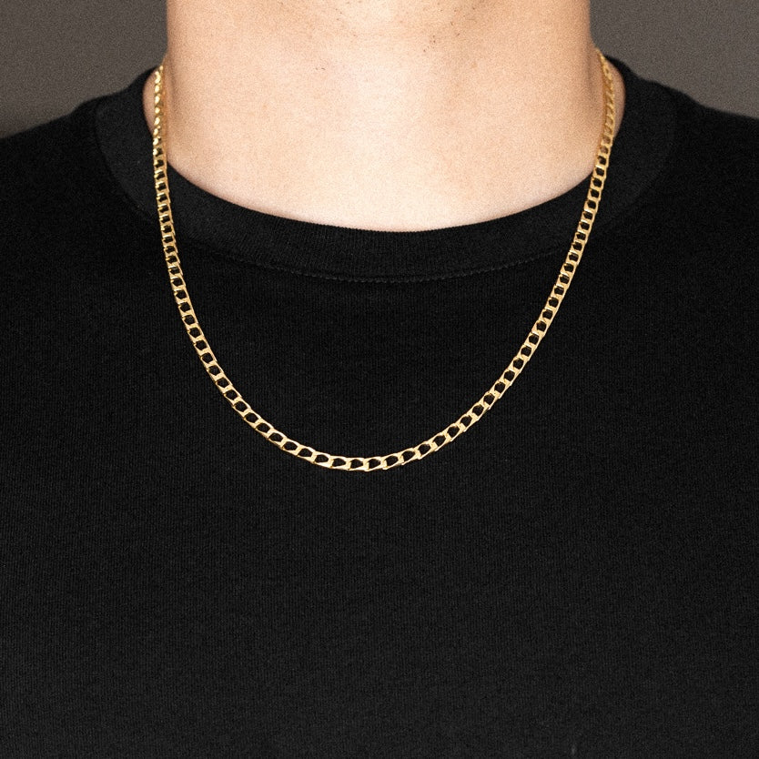 14k Gold 4.1mm Square Curb Chain - Model CH-0511