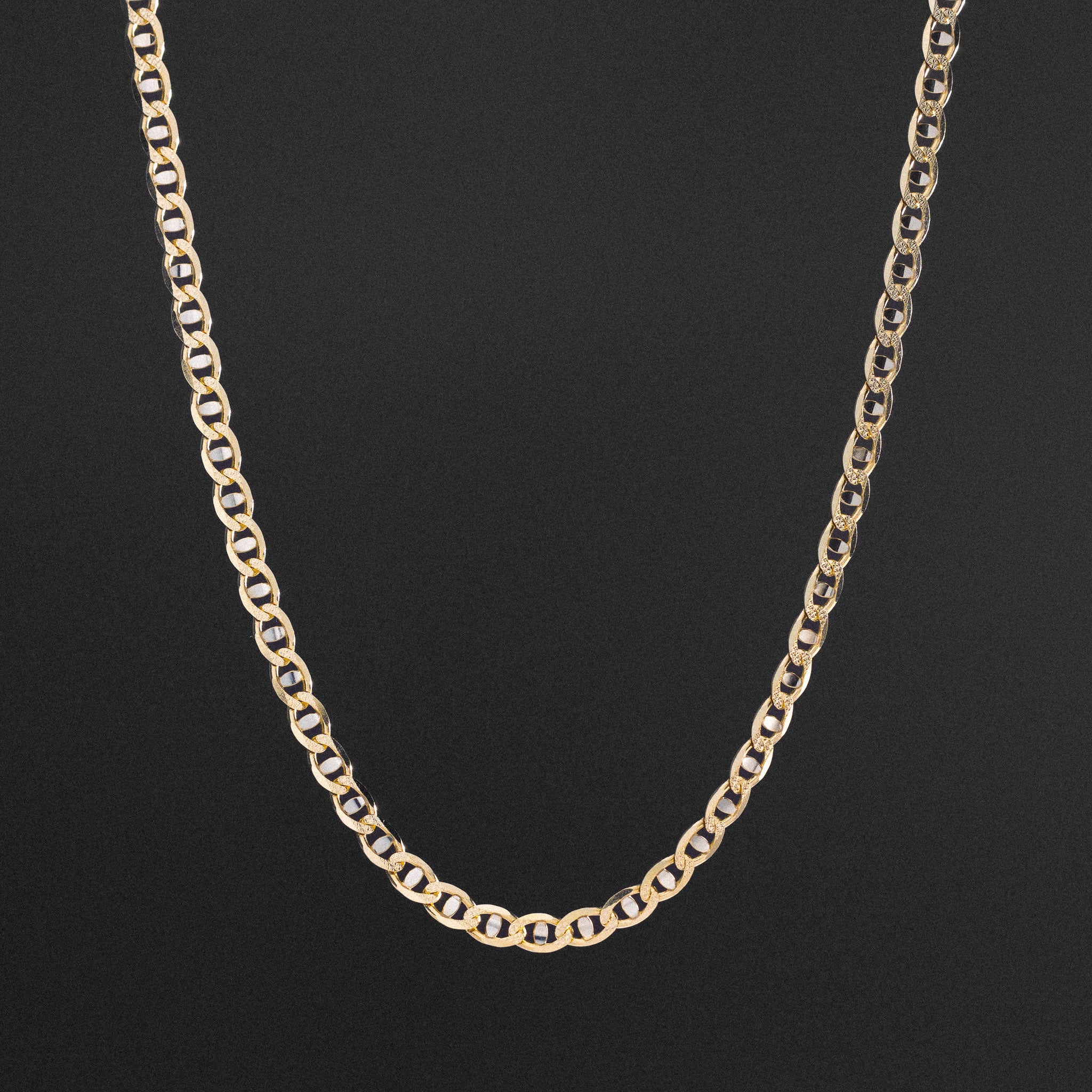 14k Gold 5.3mm Two Tone Light Mariner Chain - Model CH-0639